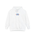 16 - Embroidered White Bold 315 Comfort Colors Hoodie — 'three fifteen' 315 Minimal Number Graphic