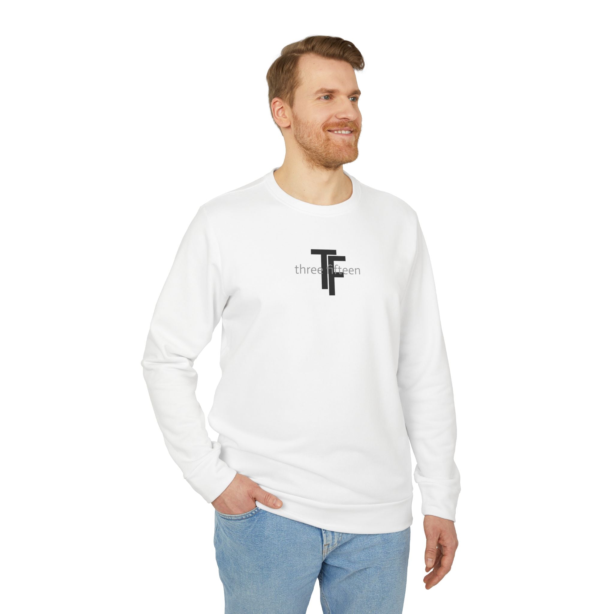 15 - Three Fifteen Overlay Adidas Crewneck Sweatshirt — Subtle Logo Fleece