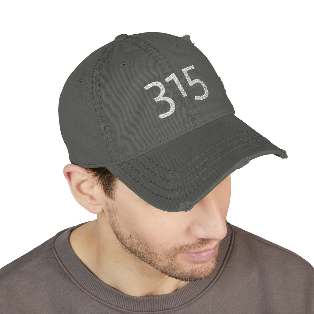 3 - Hat Distressed Embroidered Oversized 315 Dad Hat - Casual Chic Accessory