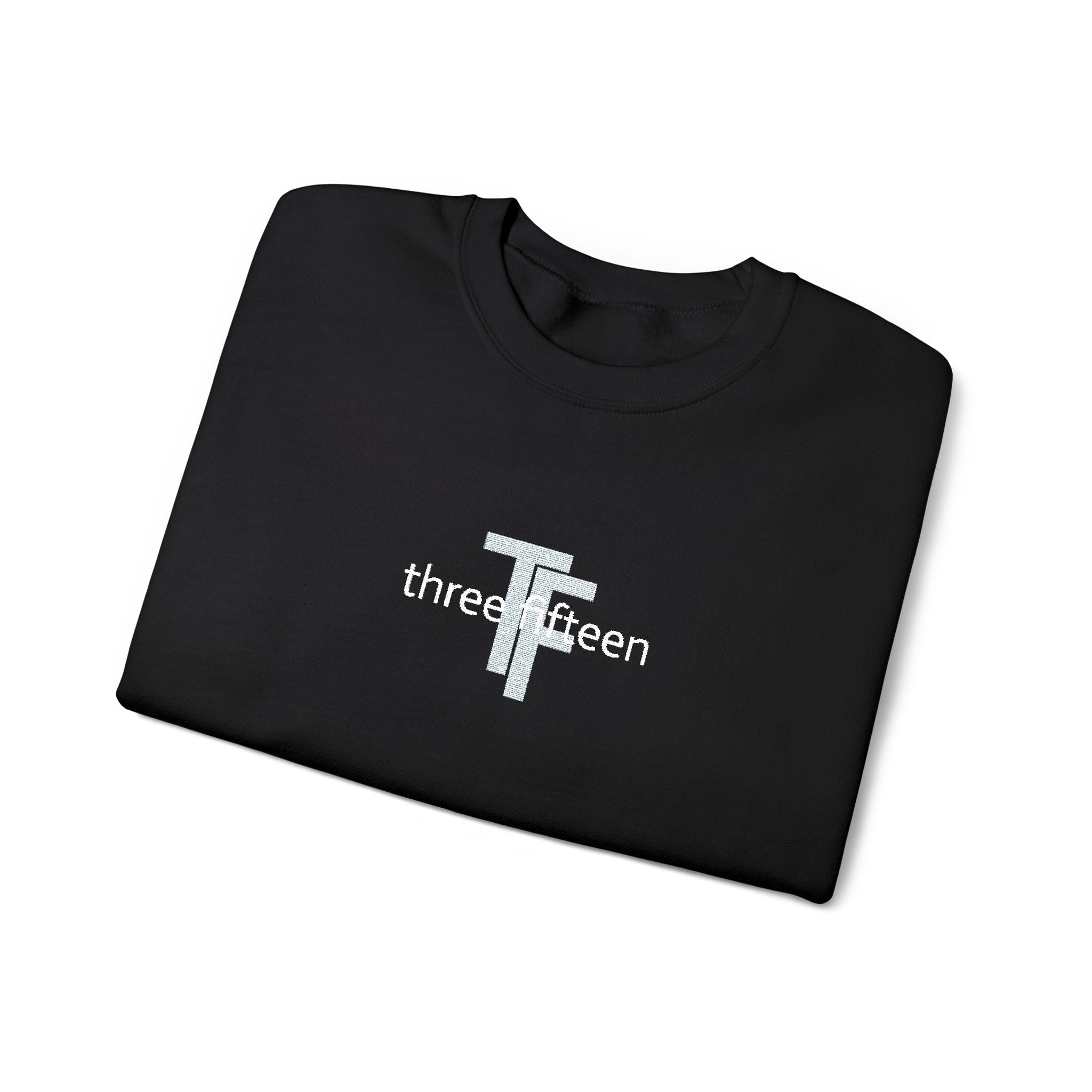 15 - TF Three Fifteen Embroidered Crewneck Sweatshirt — Minimal Graphic Pullover