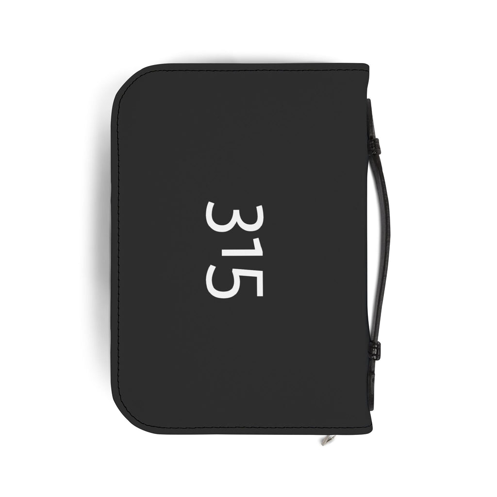 315 Bible Cover — Zippered Black Bible Case with Handle