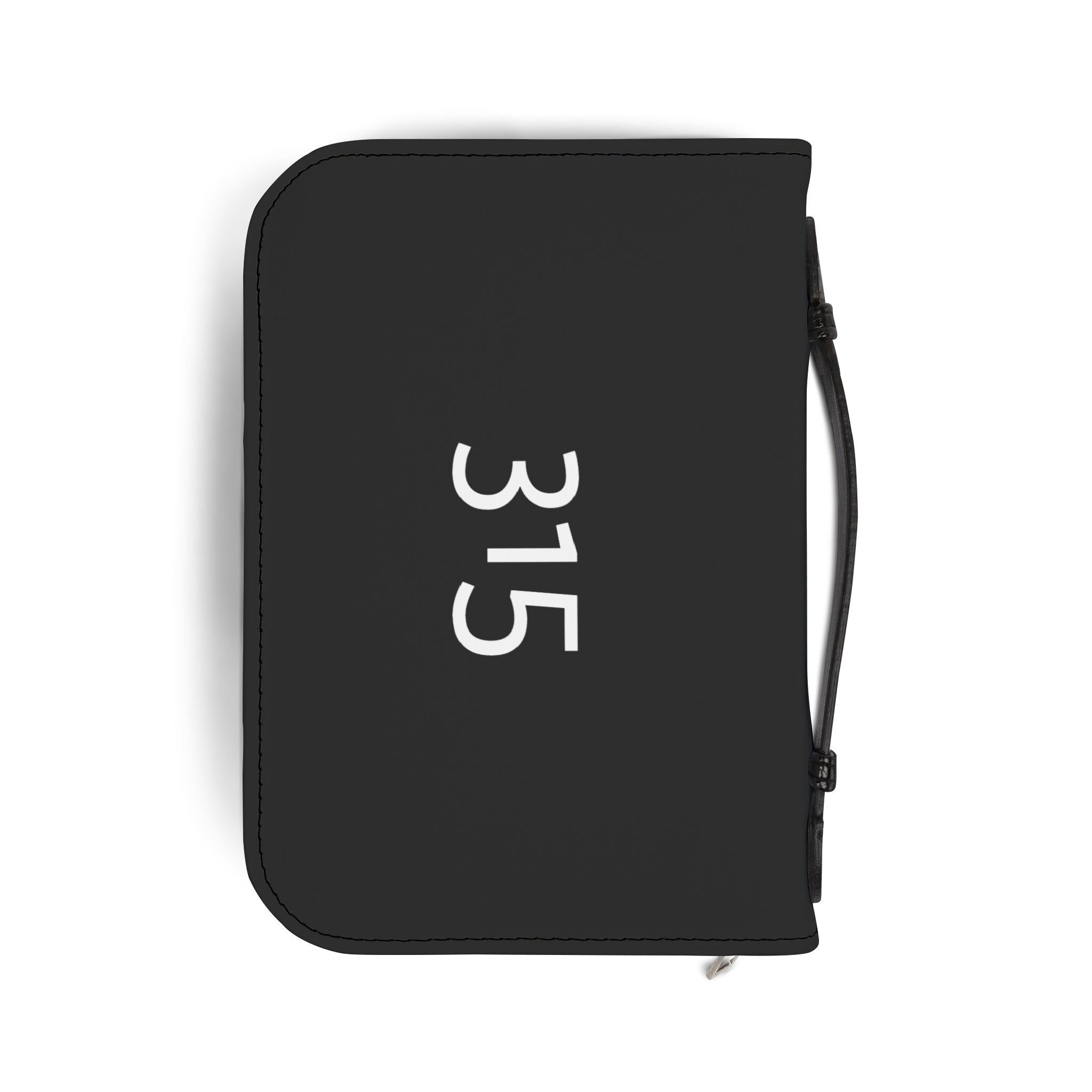 315 Bible Cover — Zippered Black Bible Case with Handle
