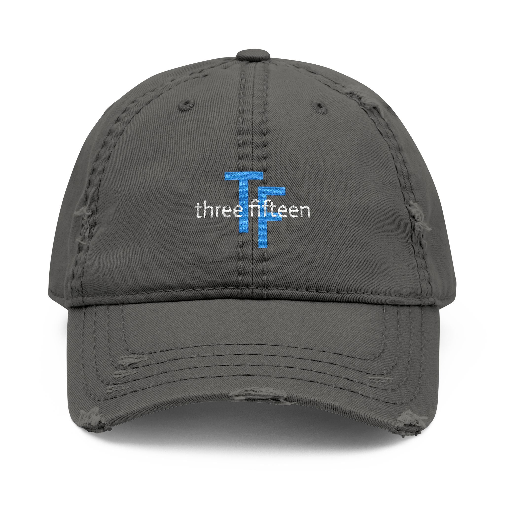 3 - Hat Distressed Embroidered TF Three Fifteen Dad Hat - Casual Chic Accessory