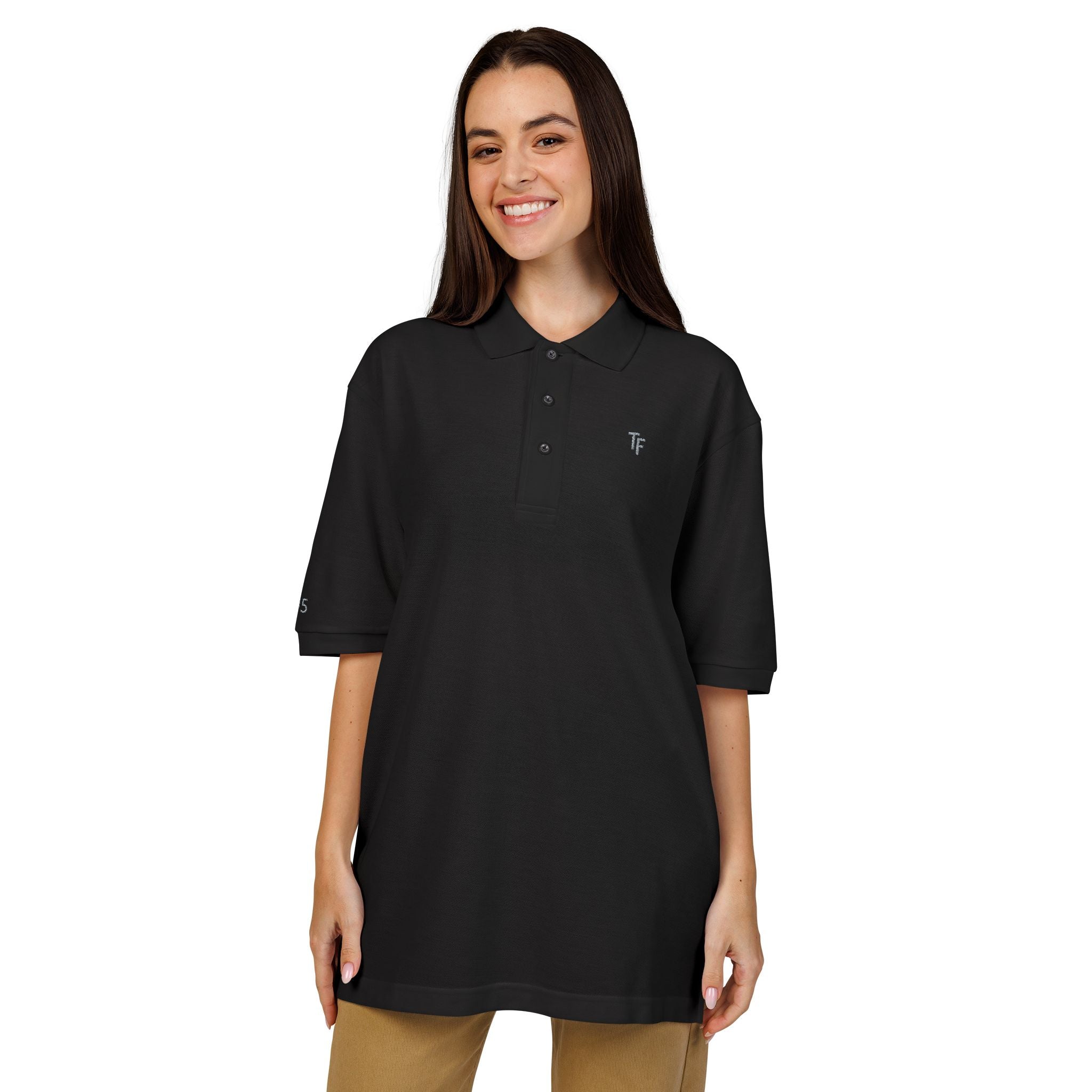 114 - Multi Color Sleek TF Embroidered Unisex Polo Shirt - Casual Elegance for Every Occasion