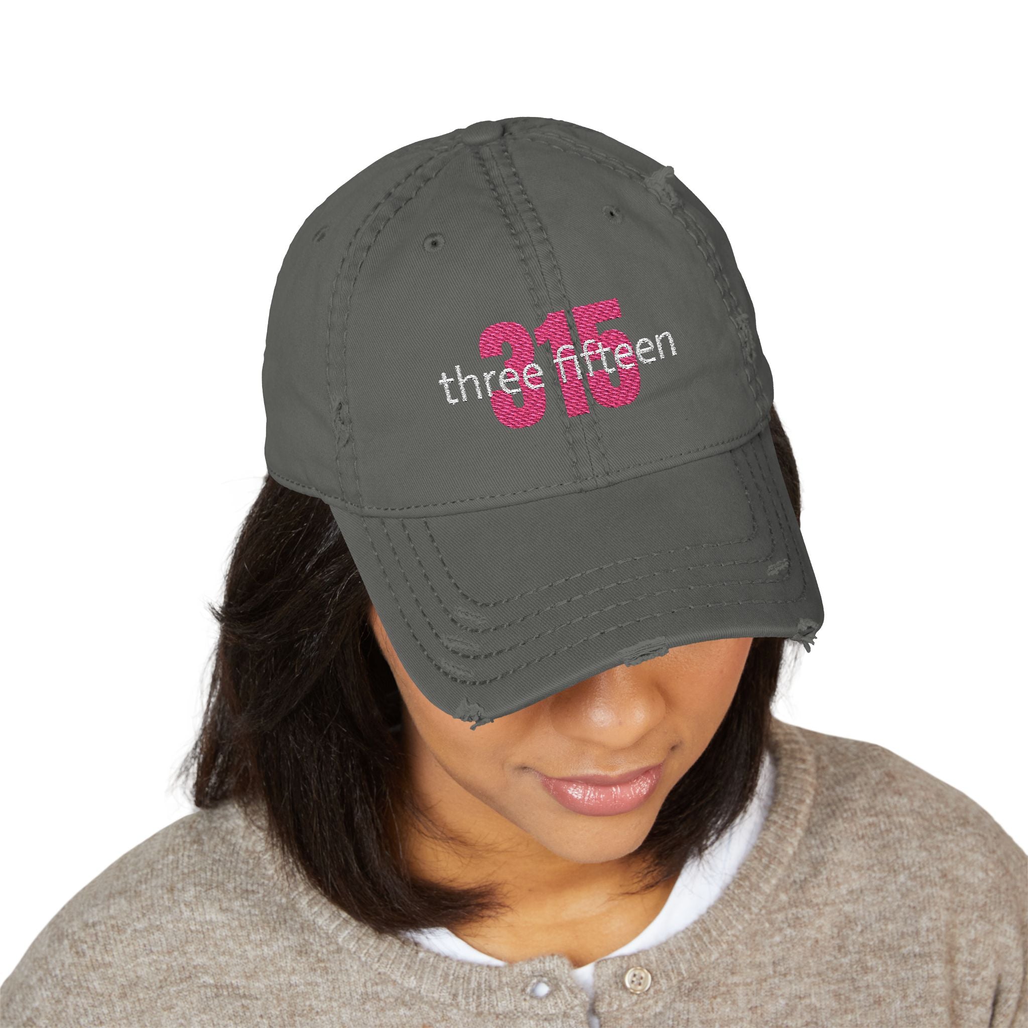 3 - Hat Distressed Embroidered Bold 315 Dad Hat - Casual Chic Accessory