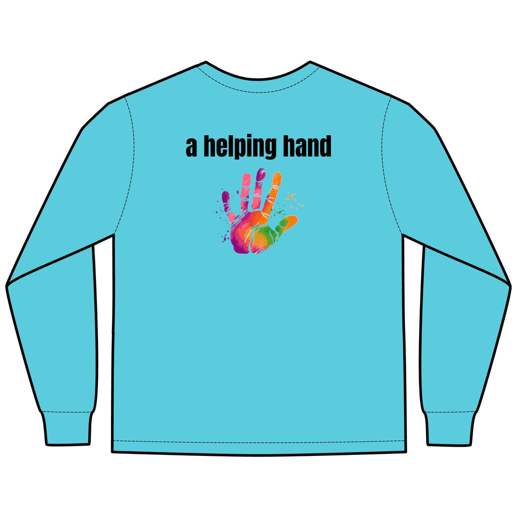 A Helping Hand Multi Colors Hanes Garment-Dyed Long Sleeve T-Shirt with 315 Print