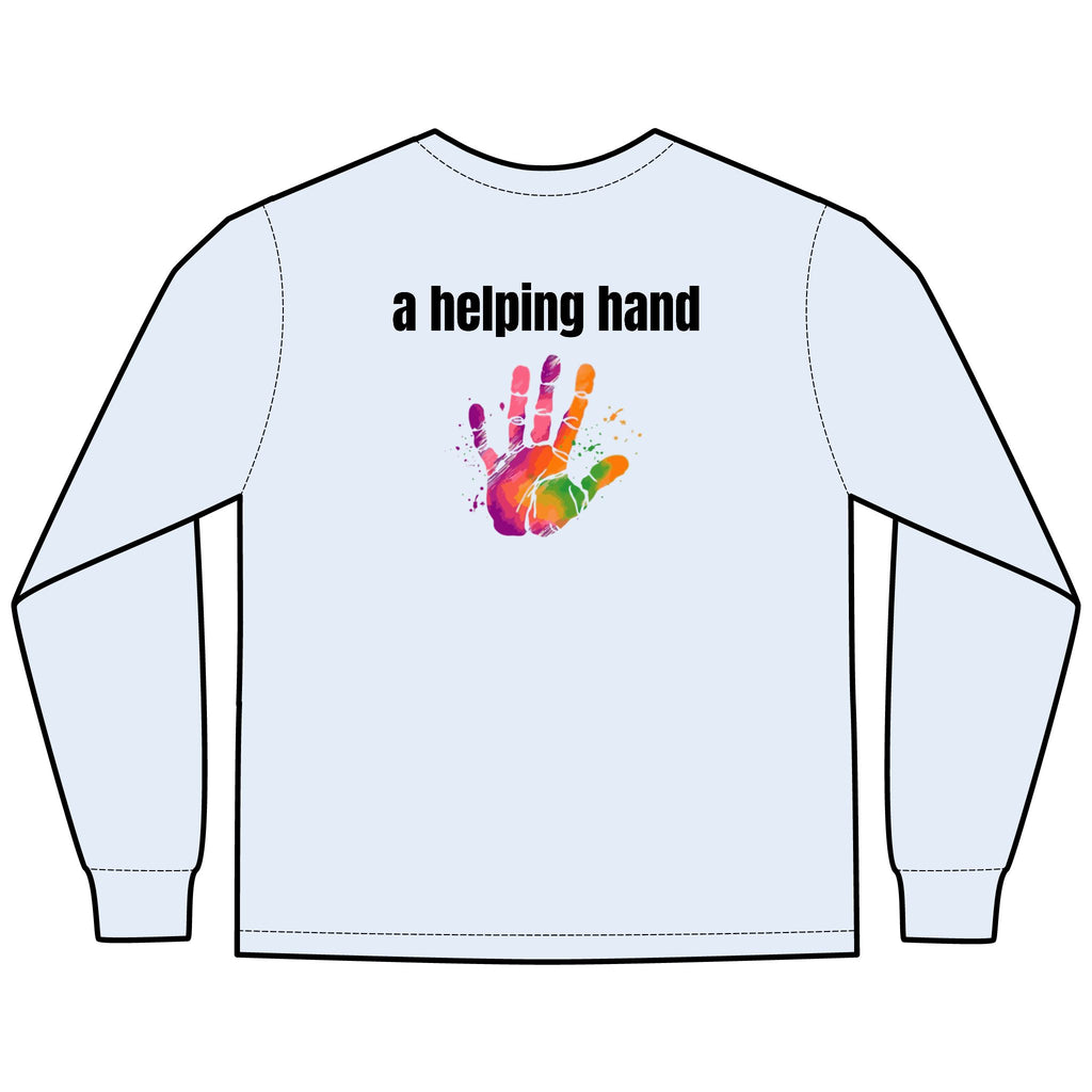 A Helping Hand Multi Colors Hanes Garment-Dyed Long Sleeve T-Shirt with 315 Print