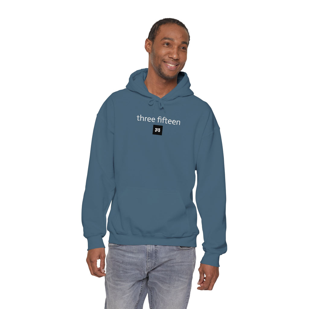 16 - 315 Square Embroidered Hoodie — Minimalist Distressed Graphic Sweatshirt