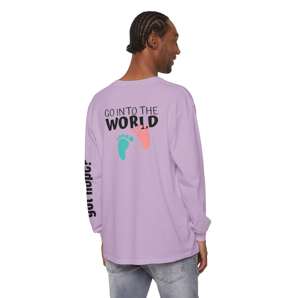 12 - Long Sleeve Tee 315 Go Into the WorldUnisex Long Sleeve T-Shirt - Inspirational Casual Wear