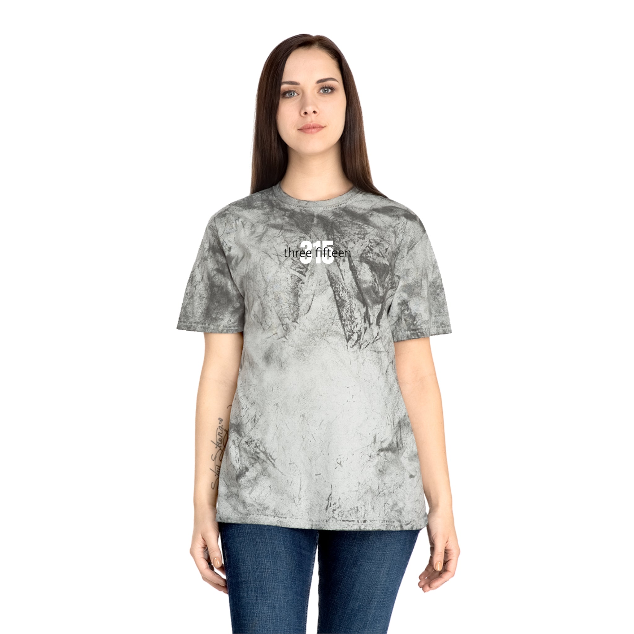 111 - Tie-Dye Multi Color Bold 315 Tee — Vintage Yellow Acid-Wash T-Shirt
