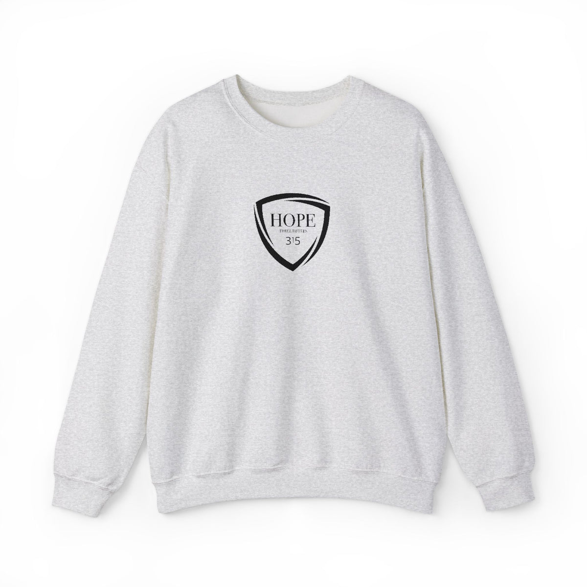 15 - Embroidered Hope Shield Crewneck Sweatshirt — Motivational Black Pullover