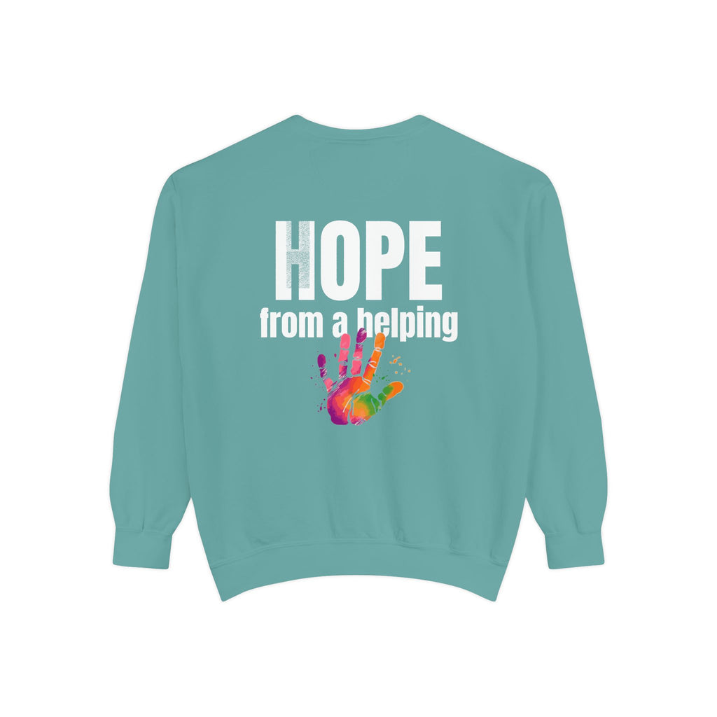 15 - Got Hope - Multi Color Cozy “A Helping Hand” Unisex Garment-Dyed Sweatshirt for Everyday Comfort