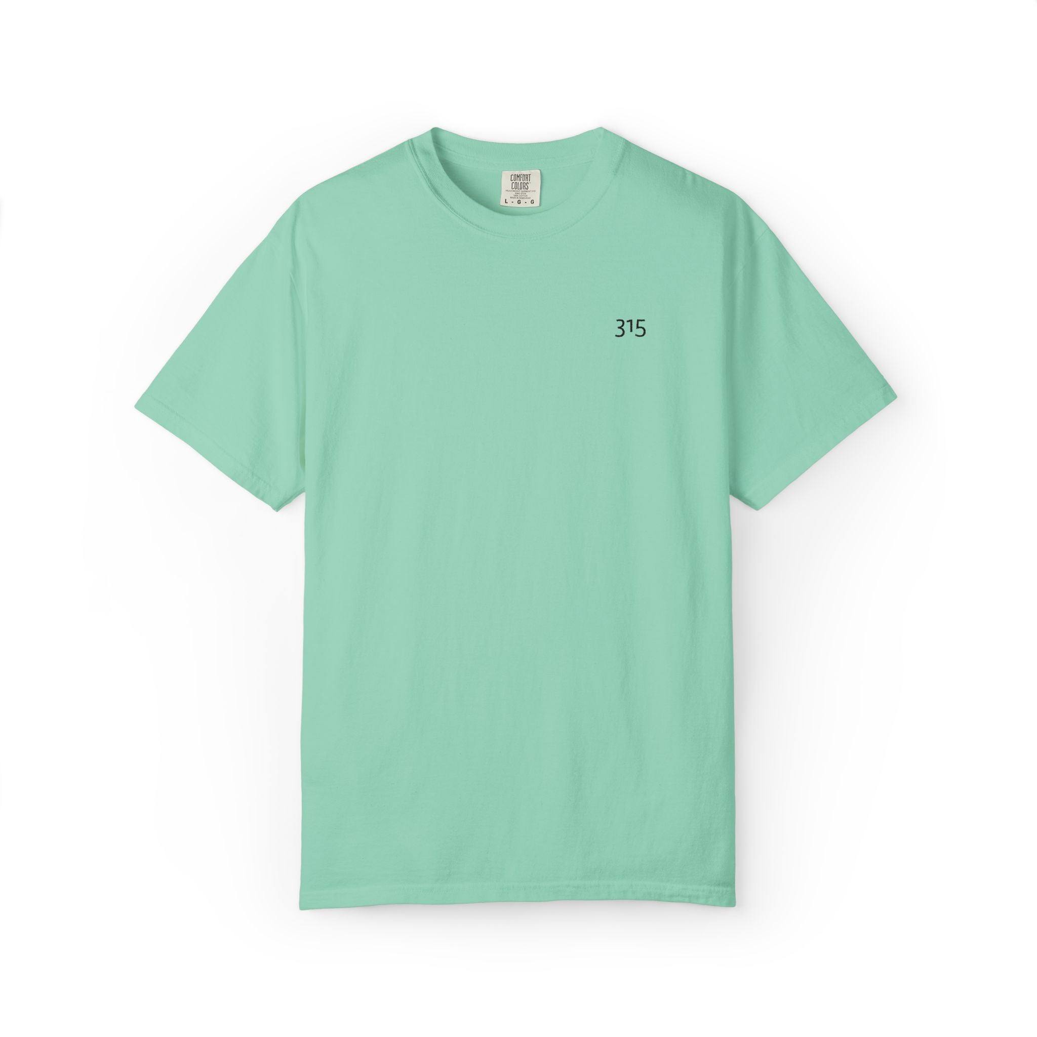 11 - Embroidered 315 Multi Color Black Lettering Minimalist '75' Chest Logo T-Shirt – Garment-Dyed White Casual Tee