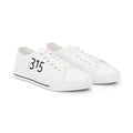 31 - Men’s White Low Top Sneakers with '315' Minimal Side Print — Men's Casual Canvas Shoes