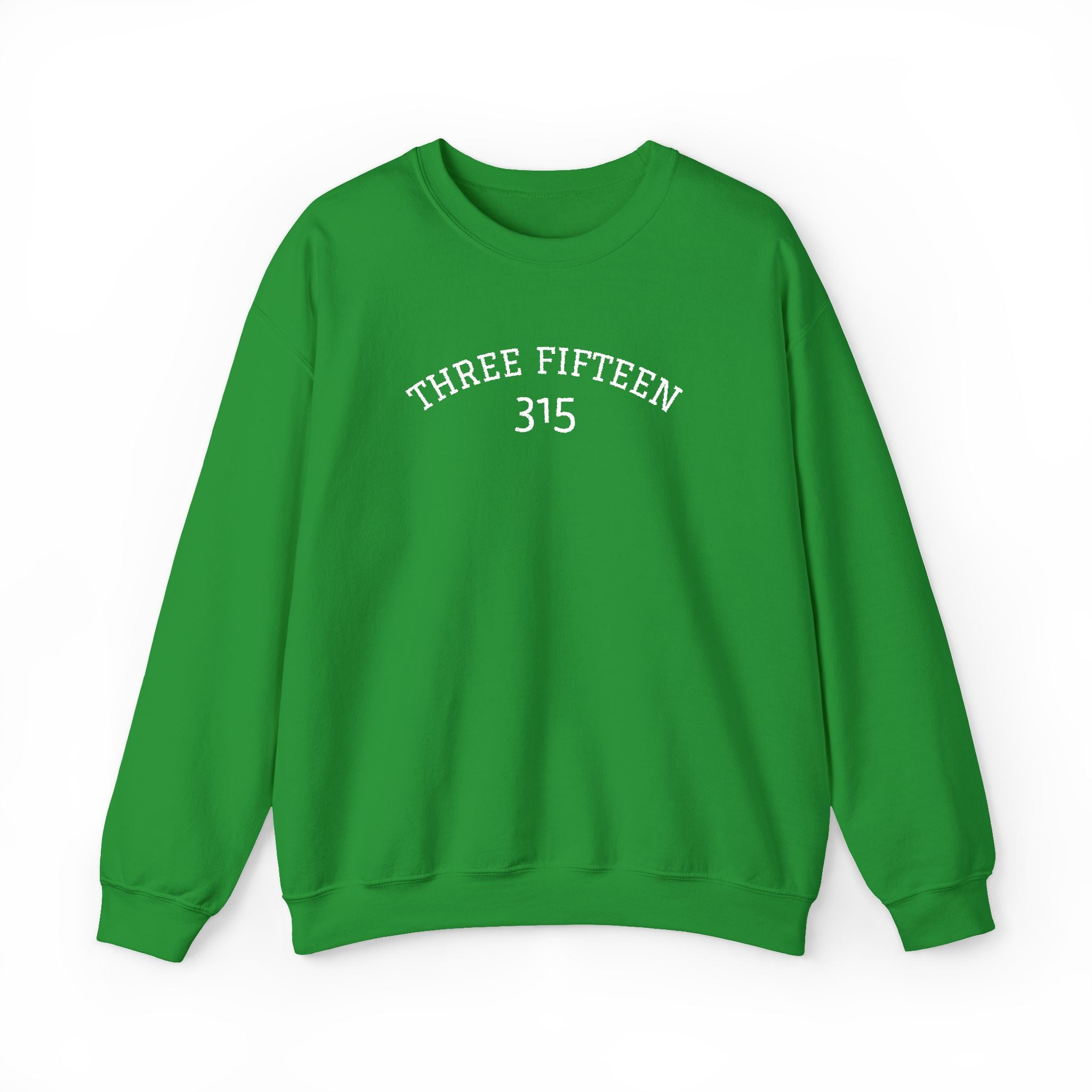 15 - Minimal '315' Embroidered Logo Crewneck Sweatshirt — White Casual Pullover