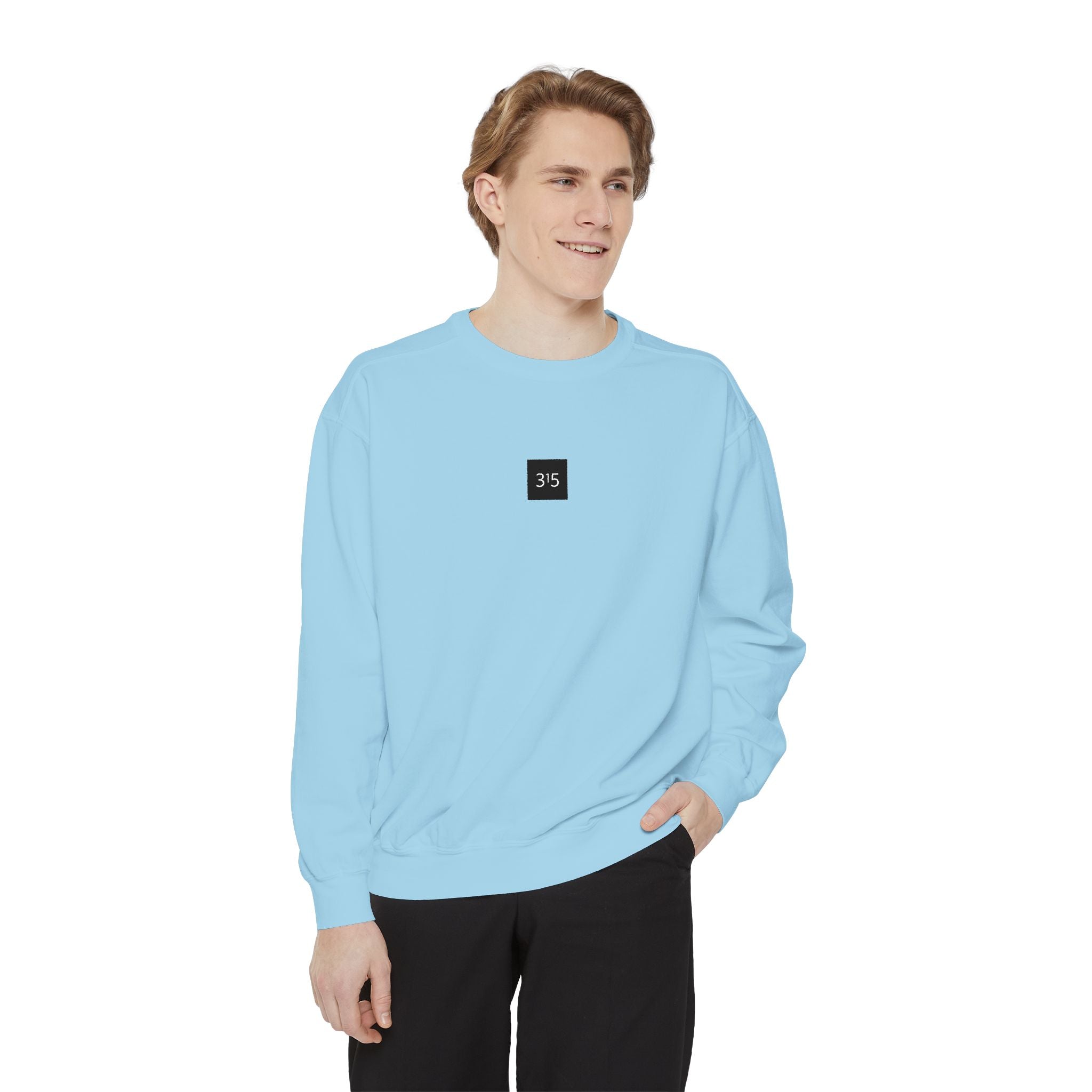 Multi Color Embroidered 315 Minimalist Logo Sweatshirt — White Crewneck Casual Pullover
