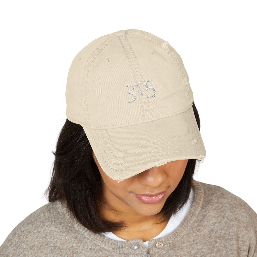 Distressed Embroidered Dad Hat - Casual Chic Accessory