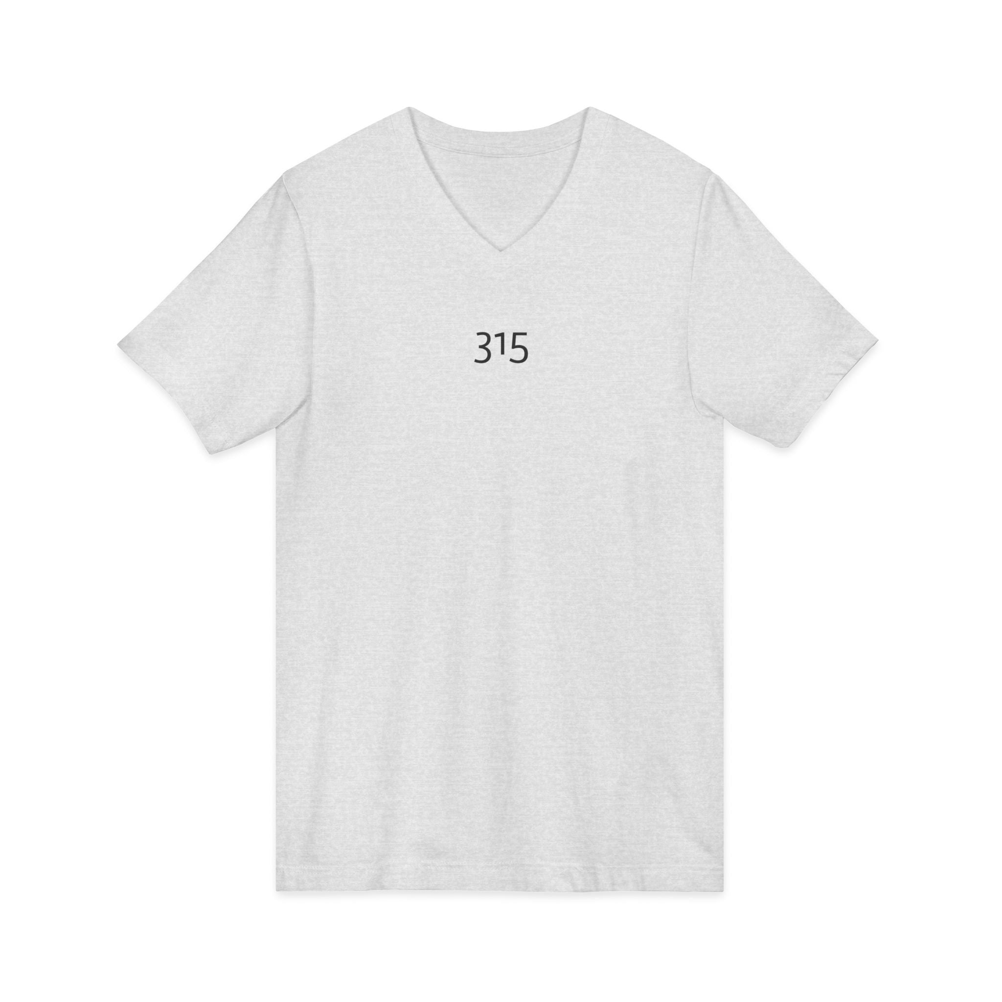 Multi Color Stylish Unisex V-Neck Tee with '315' Design