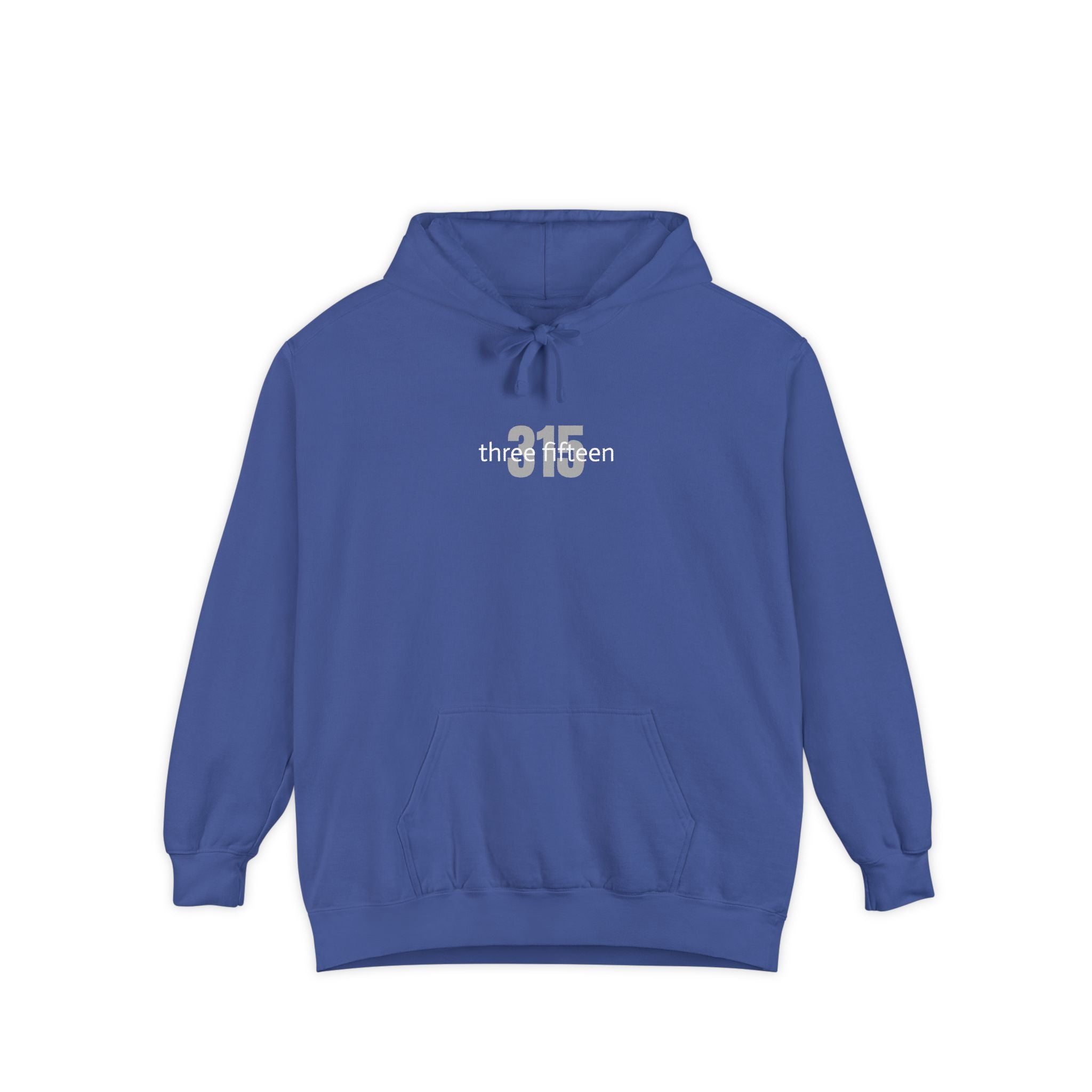 16 - Embroidered Multi Colors Comfort Colors Hoodie — 'three fifteen' 315 Minimal Number Graphic