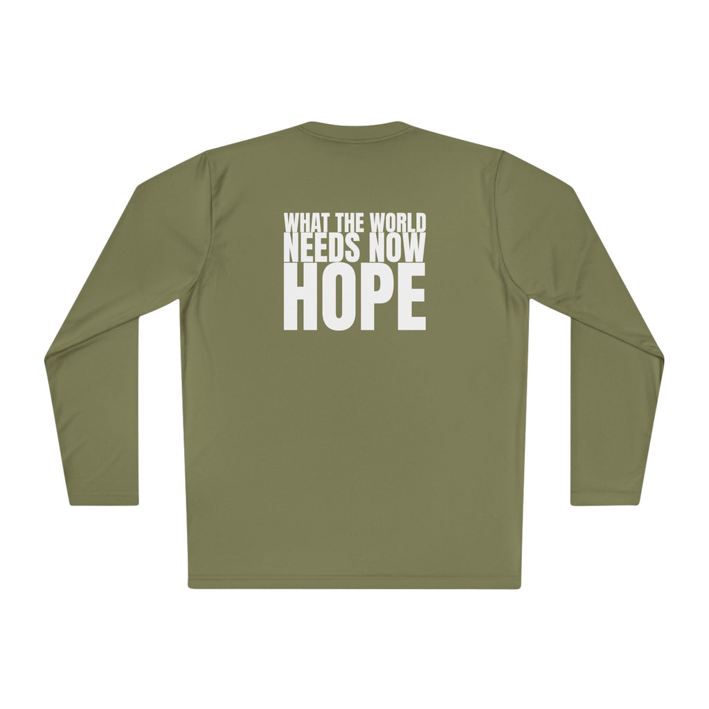 Large 315 - Multi Colors “What the World Needs Now - HOPE”" Unisex Lightweight Long Sleeve Tee
