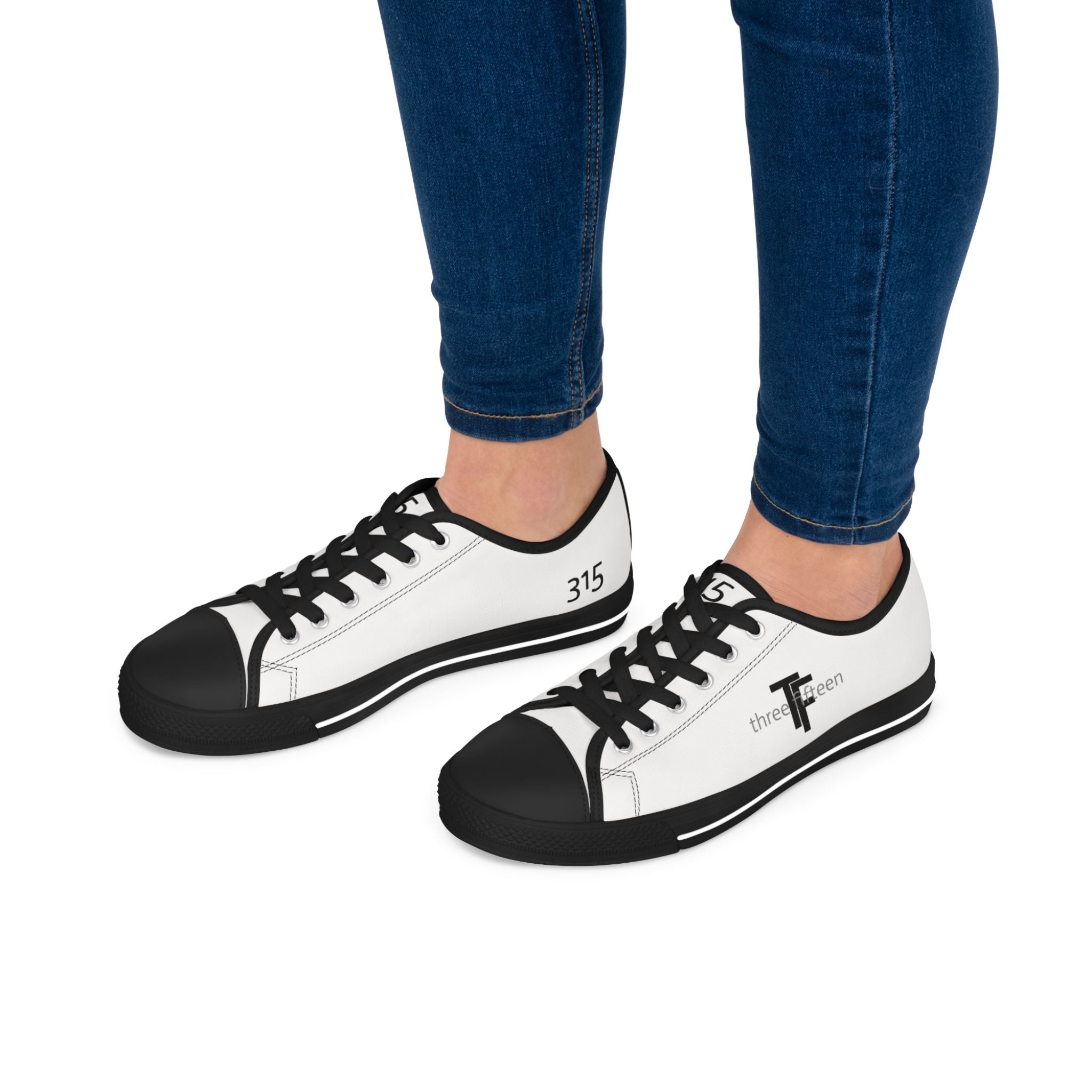 31 - Women's Low Top Sneakers TF — Minimal Grey Canvas Shoes with '315' Side Print