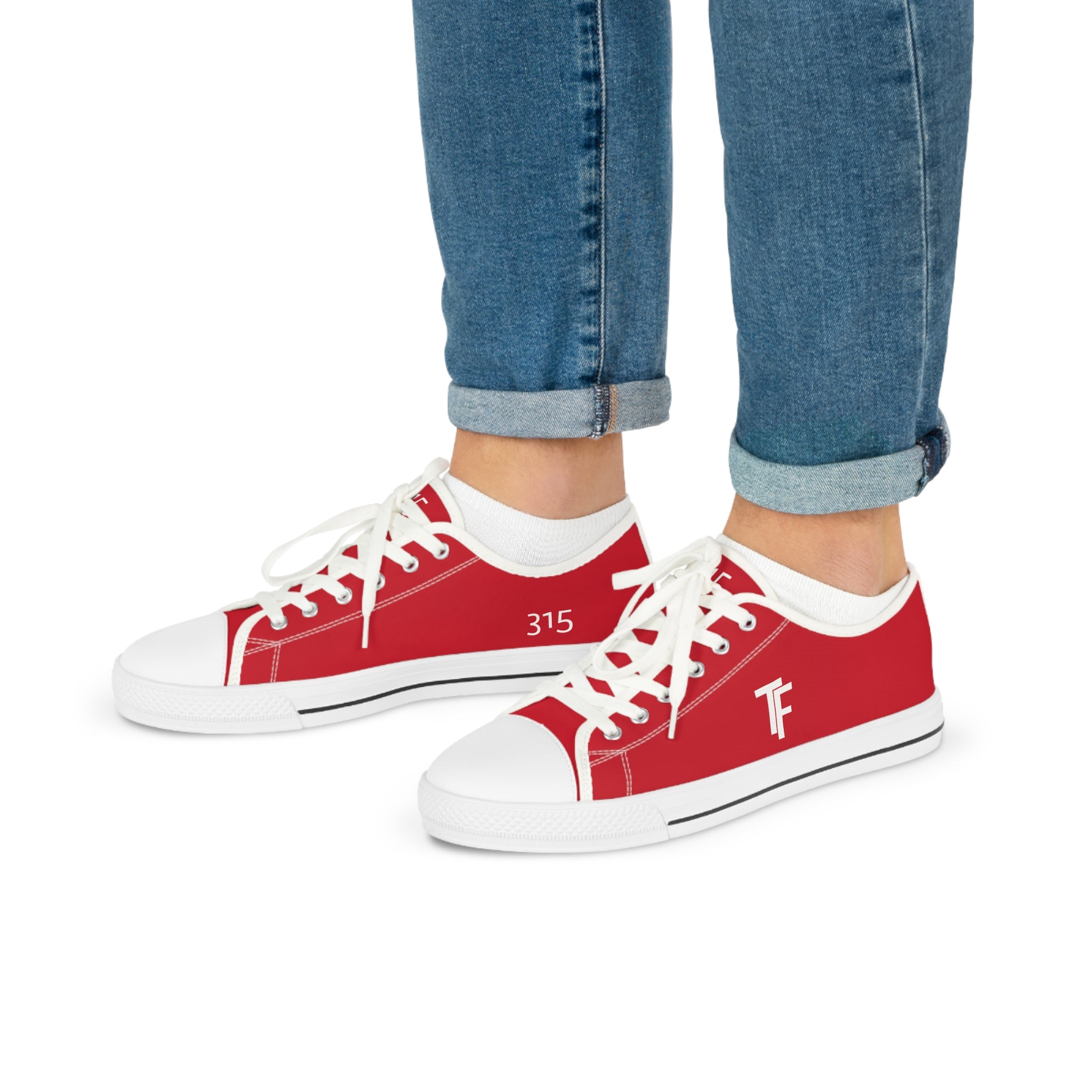 31 - Men's Low Top Sneakers TF — Minimal Grey Canvas Shoes with '315' Side Graphic