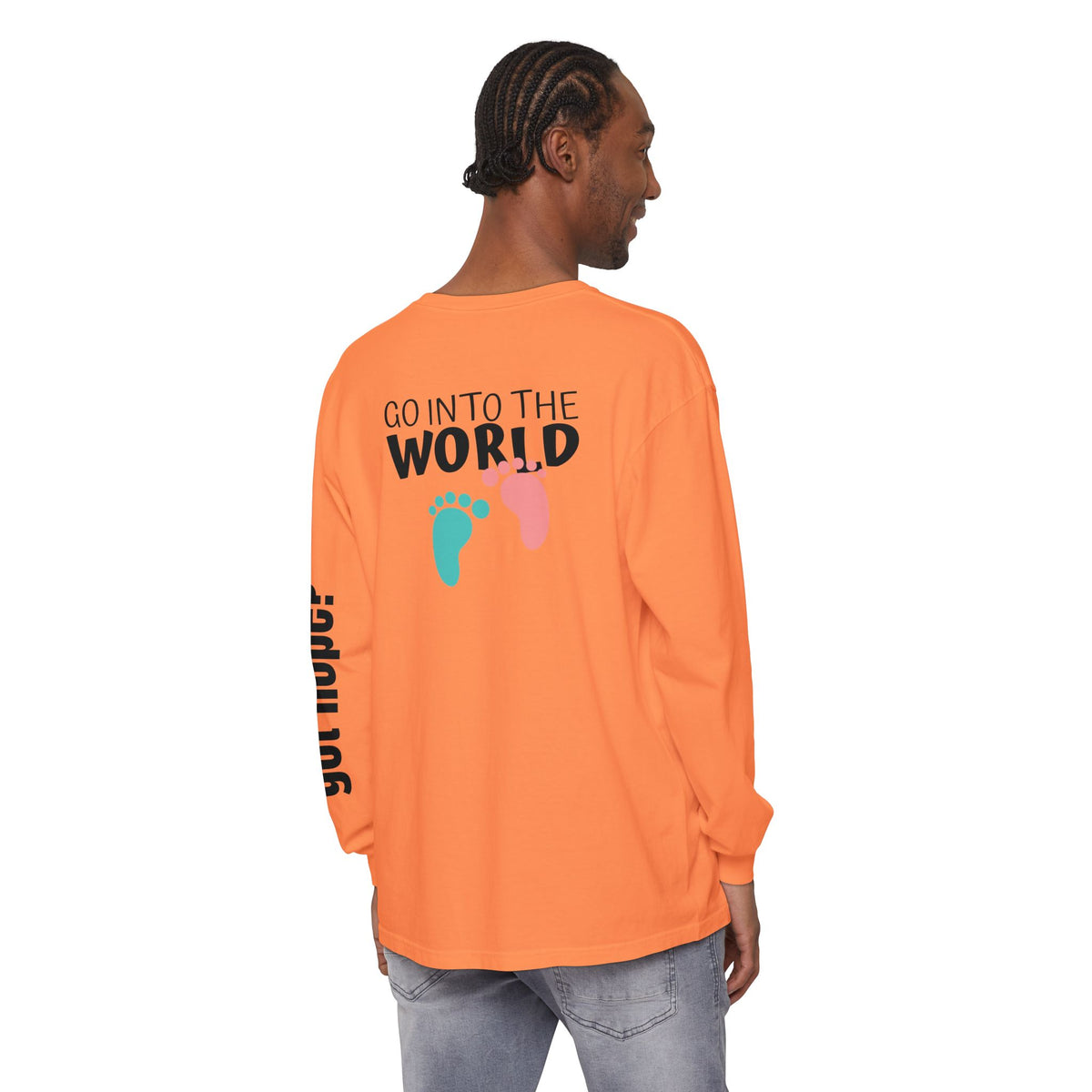 12 - Long Sleeve Tee 315 Go Into the WorldUnisex Long Sleeve T-Shirt - Inspirational Casual Wear