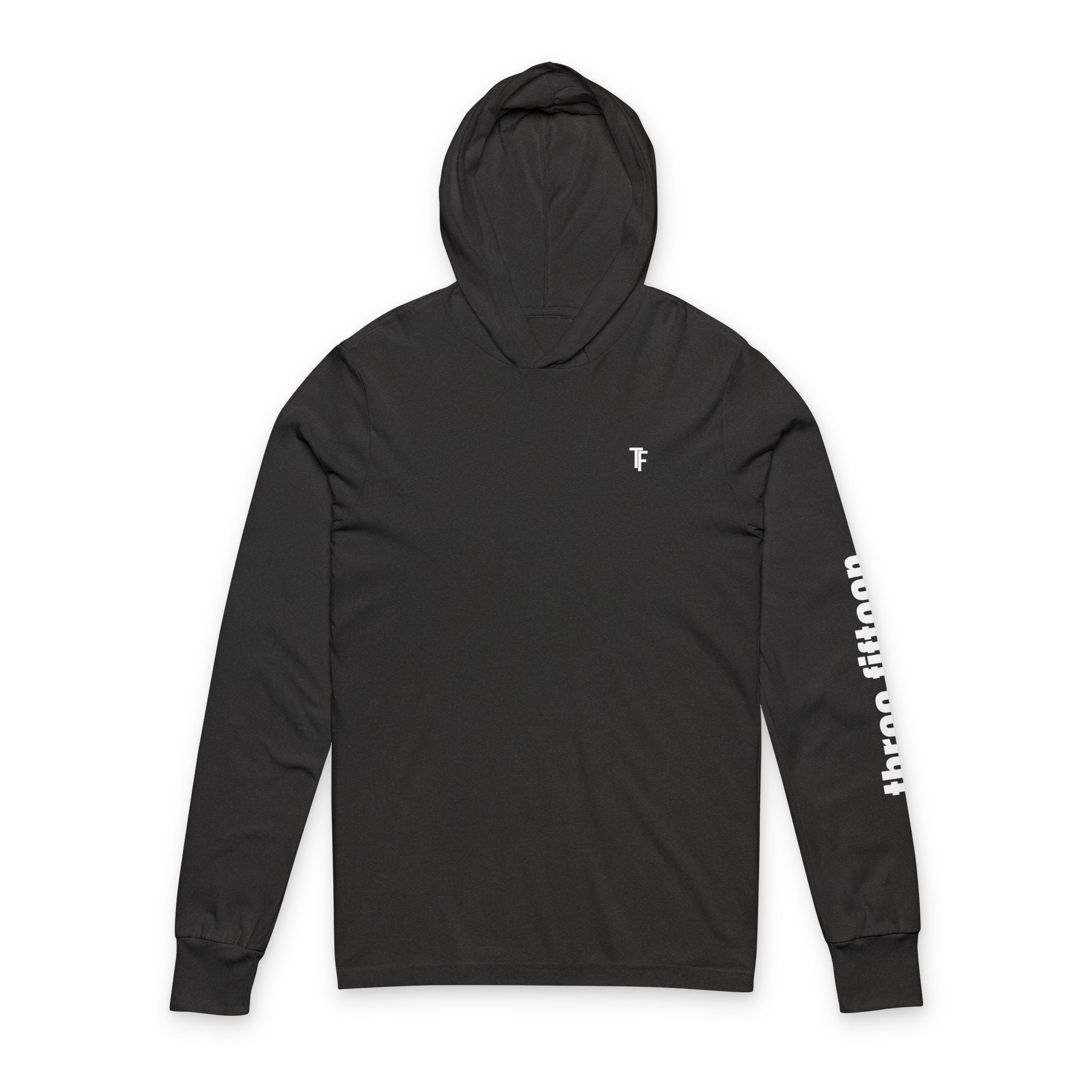 13 - TF Logo Hooded Long Sleeve Tee — Minimalist Branded Hoodie Tee