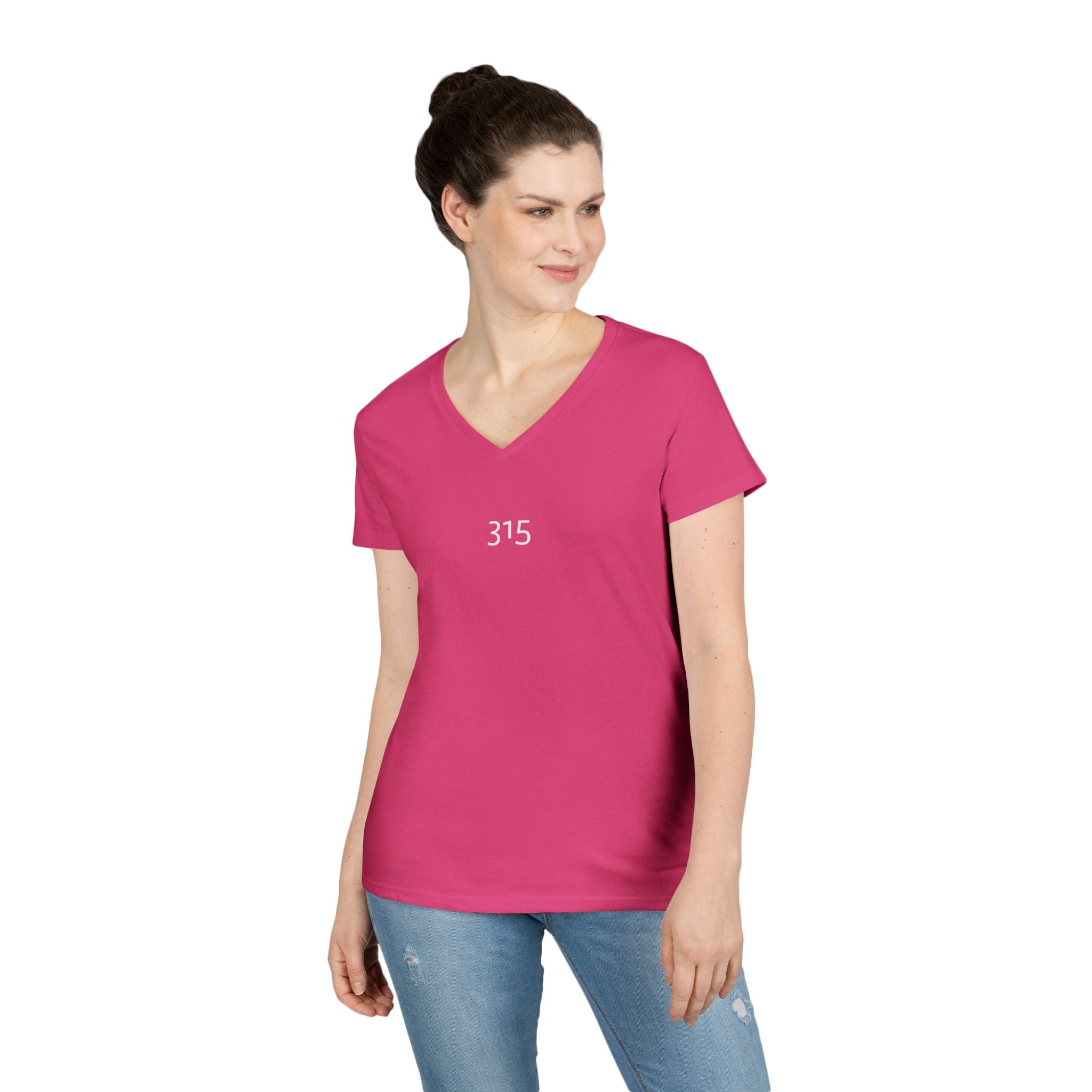 Multi Color Casual V-Neck T-Shirt with Minimalist Design 315