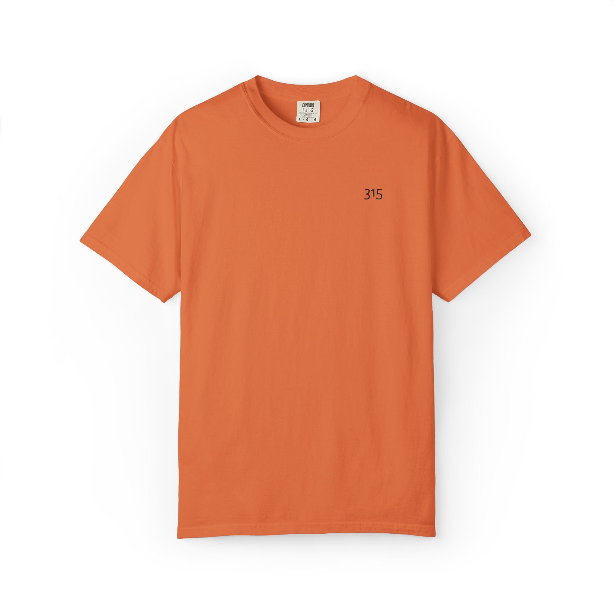 11 - Embroidered 315 Multi Color Black Lettering Minimalist '75' Chest Logo T-Shirt – Garment-Dyed White Casual Tee