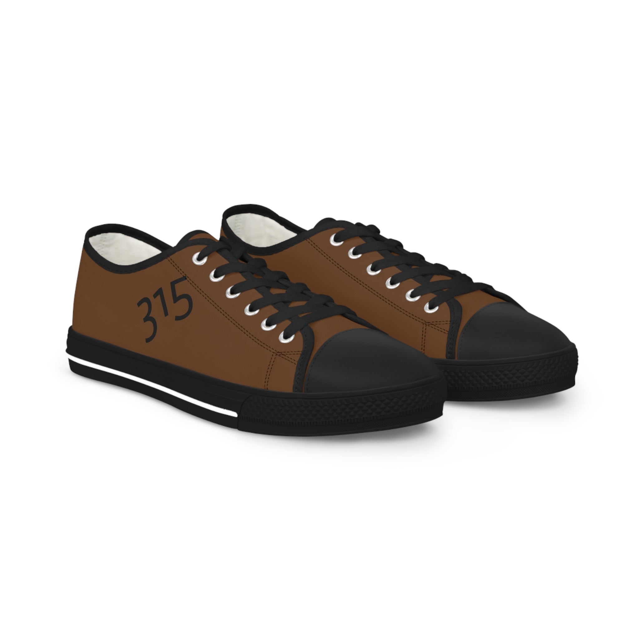 31 - Men's Low Top Sneakers — Minimal Grey Canvas Shoes with '315' Side Graphic