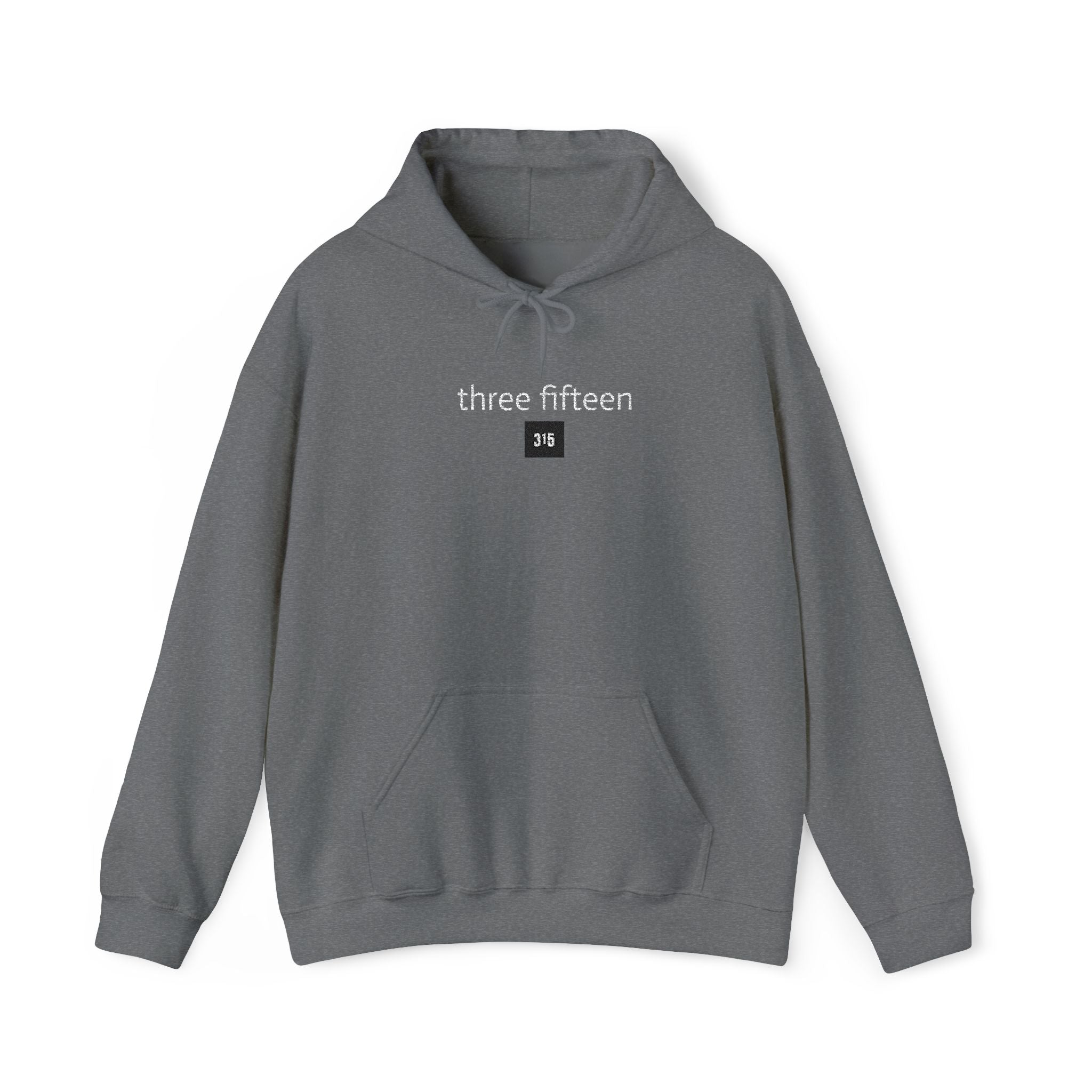 16 - 315 Square Embroidered Hoodie — Minimalist Distressed Graphic Sweatshirt