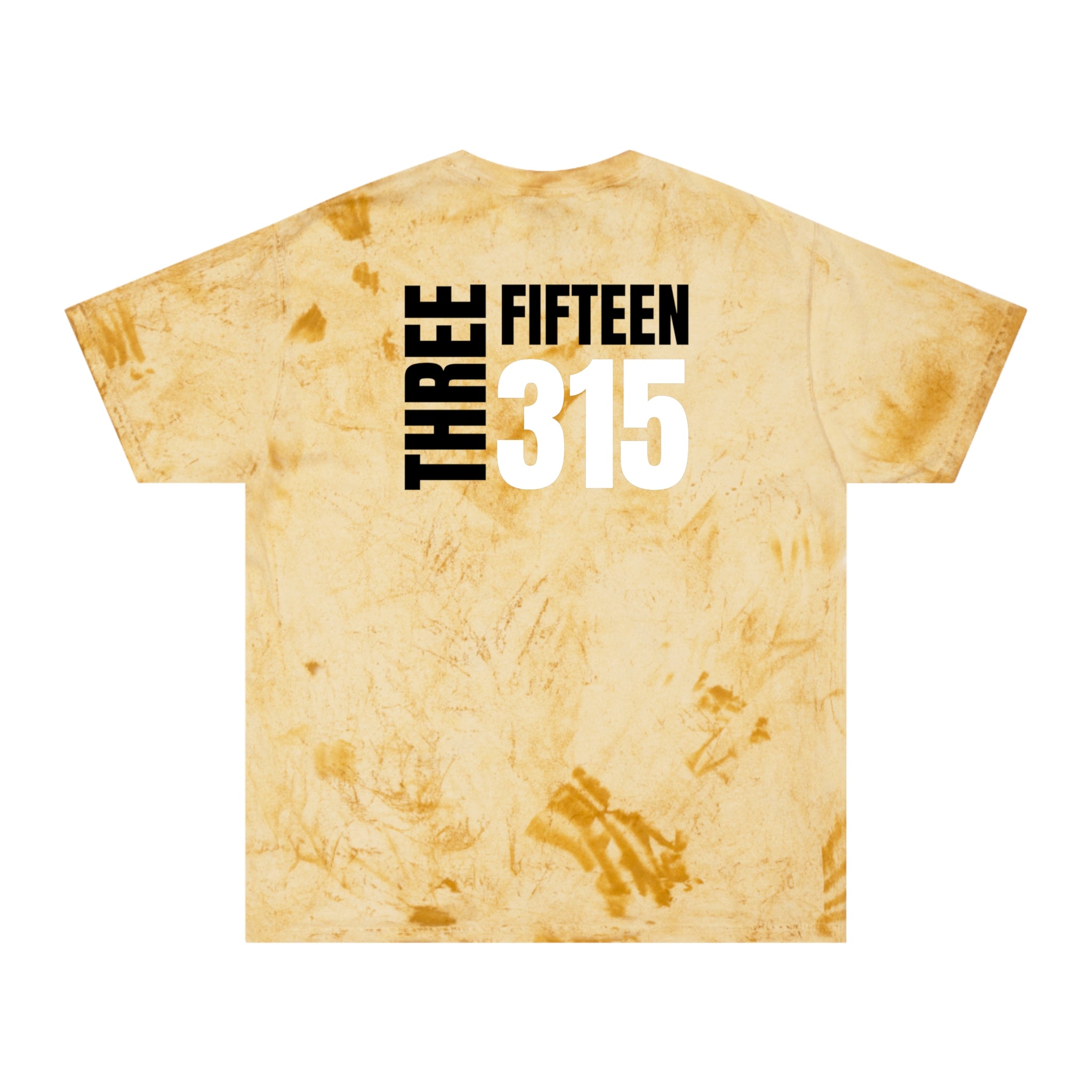 111 - Tie-Dye Multi Color Bold 315 Tee — Vintage Yellow Acid-Wash T-Shirt