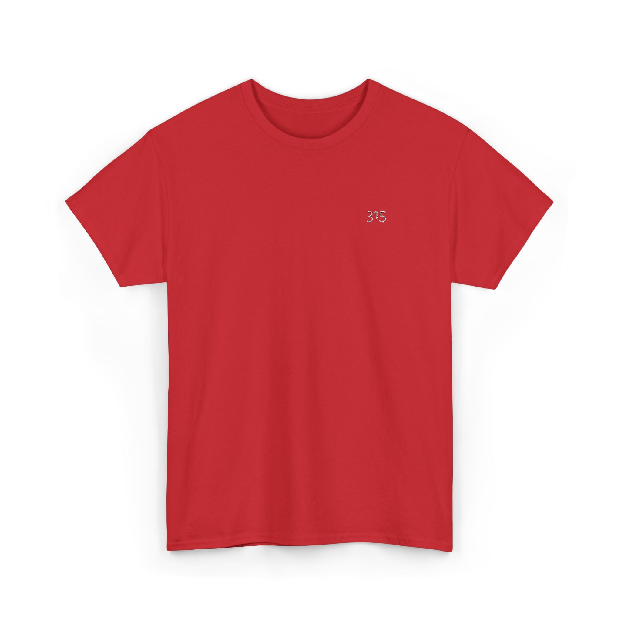 Minimal '315’ Chest Logo T‑Shirt — Black Casual Graphic Tee