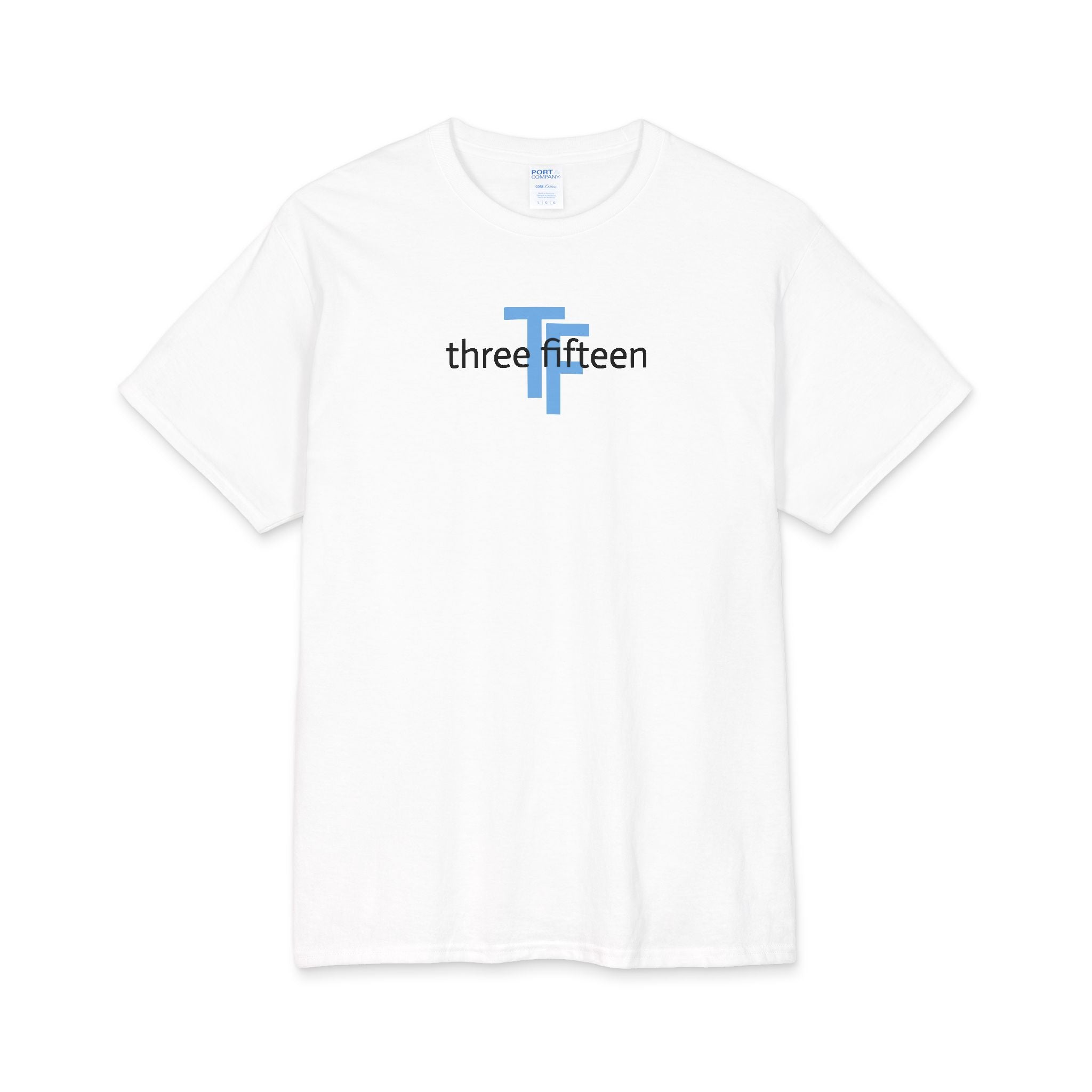 111 - Cotton Three Fifteen 315 Graphic Tee — Minimal White Cotton T-Shirt