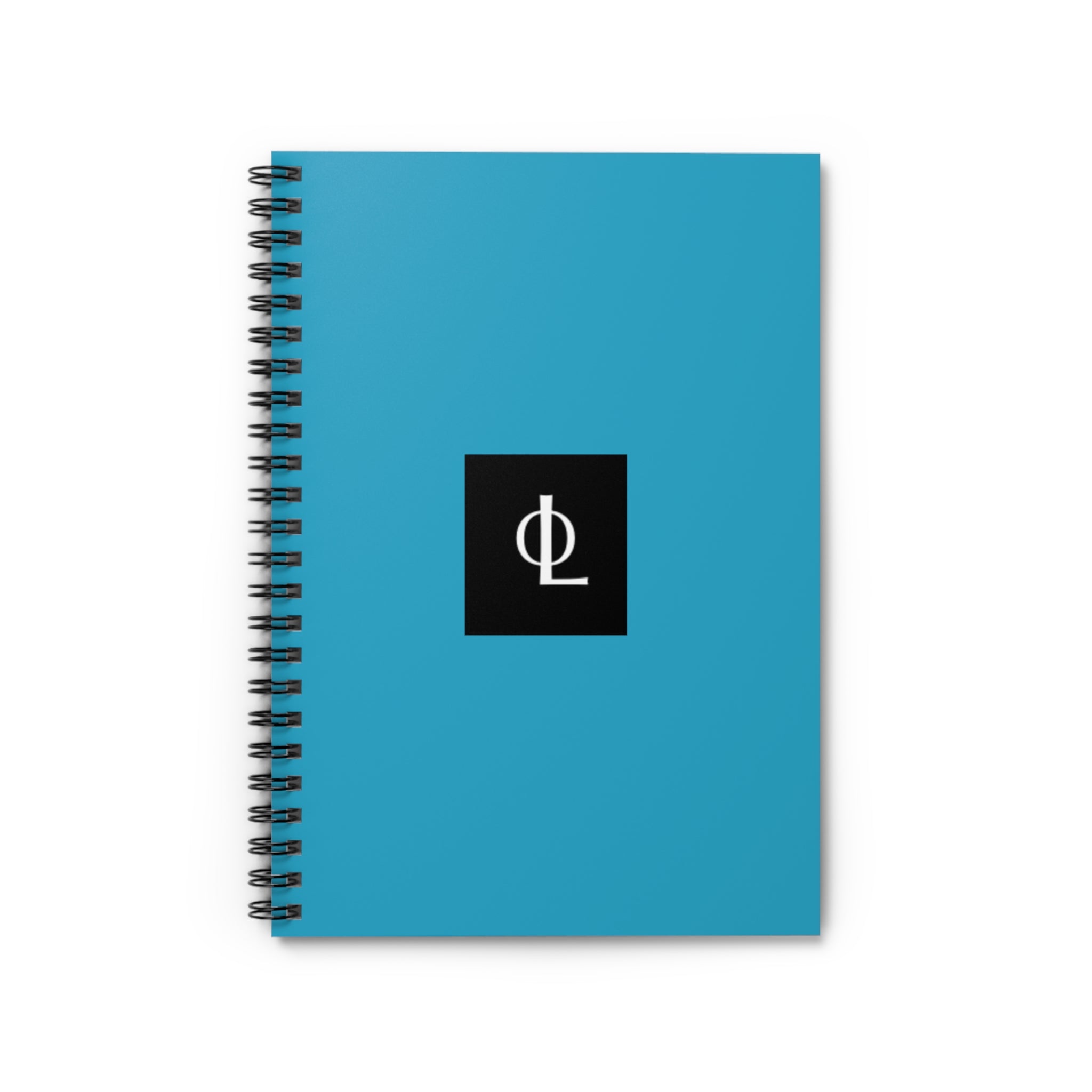 Outcome Leadership Blue Spiral Notebook with Minimal Monogram Logo — Ruled Journal for Notes & School