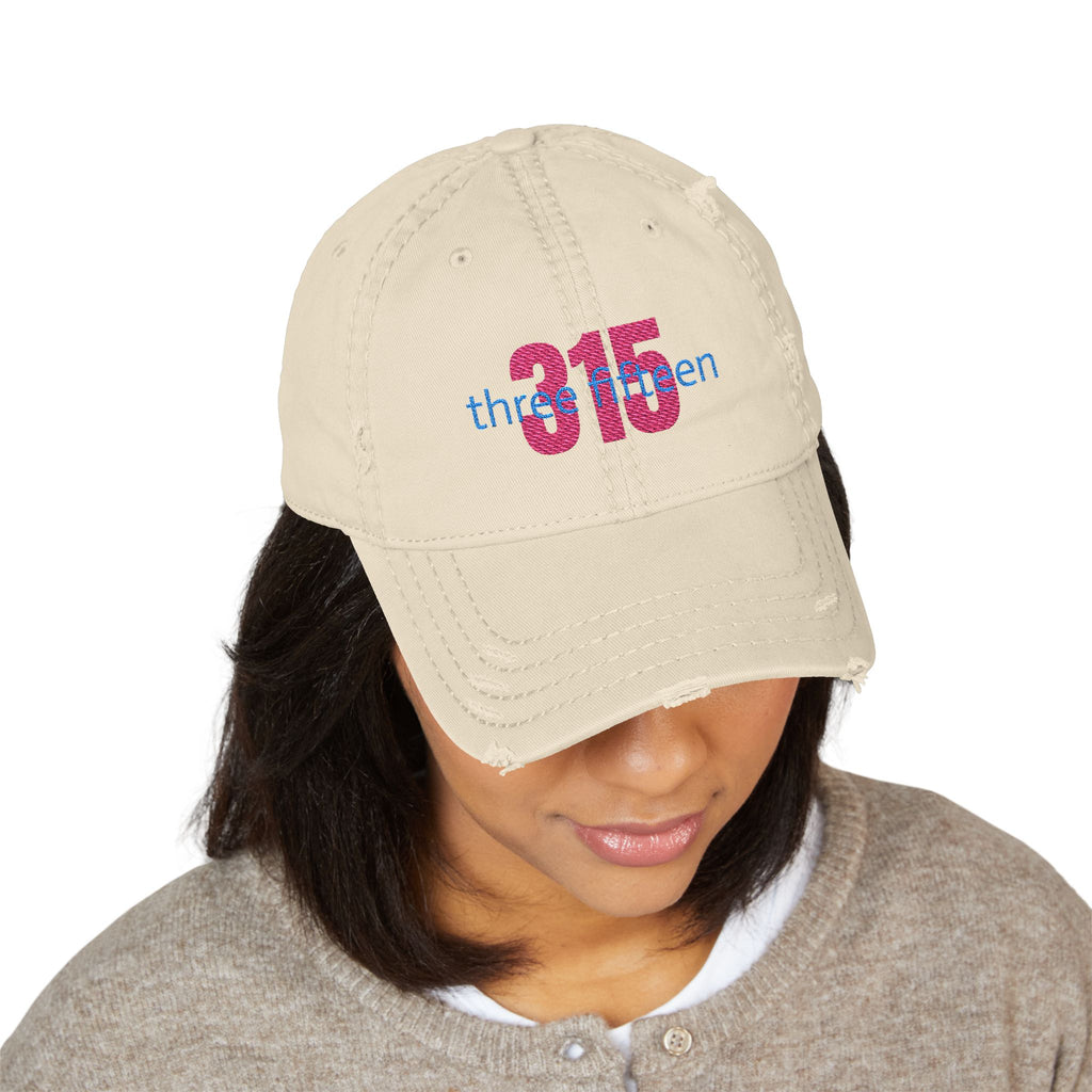 3 - Hat Distressed Embroidered Bold 315 Dad Hat - Casual Chic Accessory