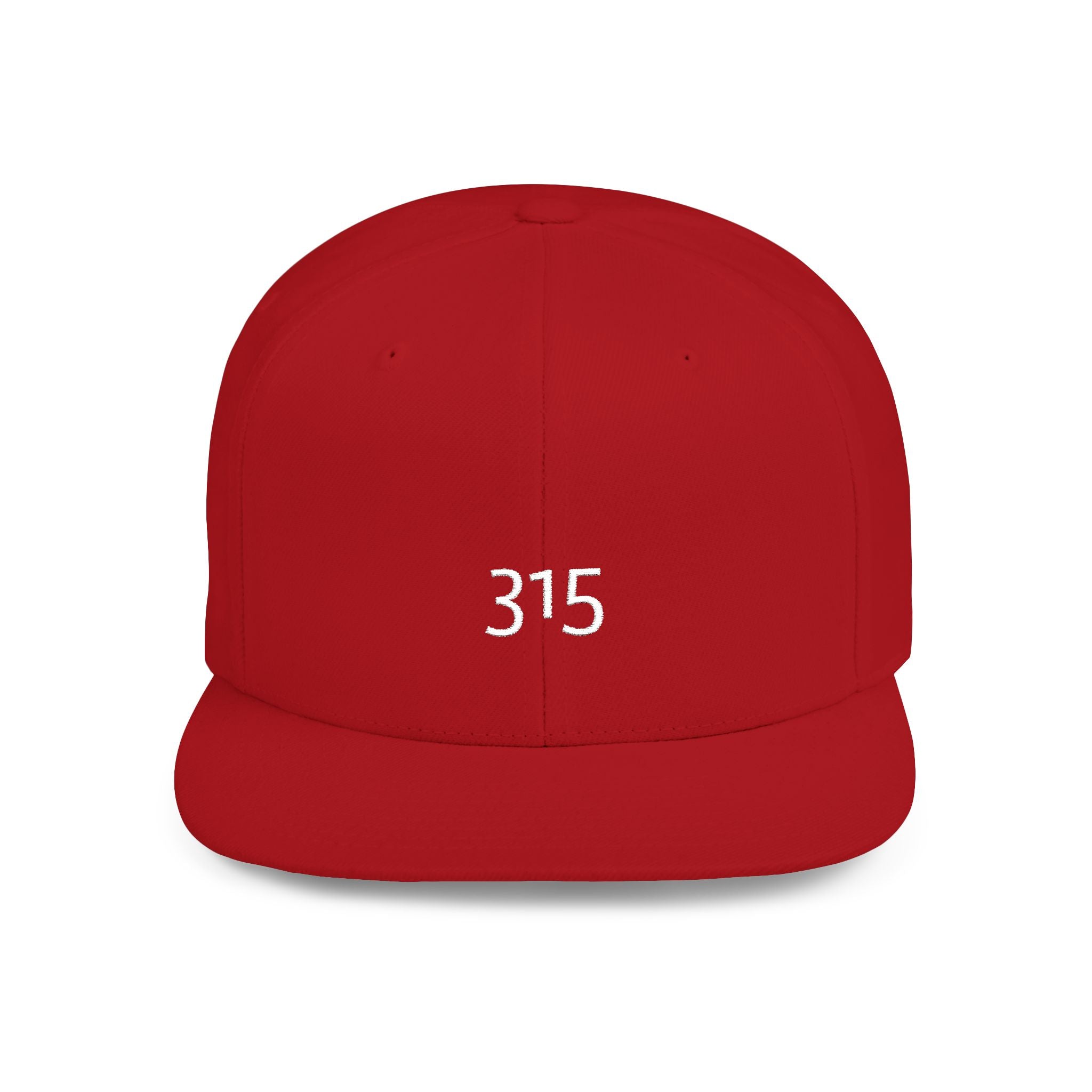 Custom White Flat Bill Snapback Hat with 315 Design