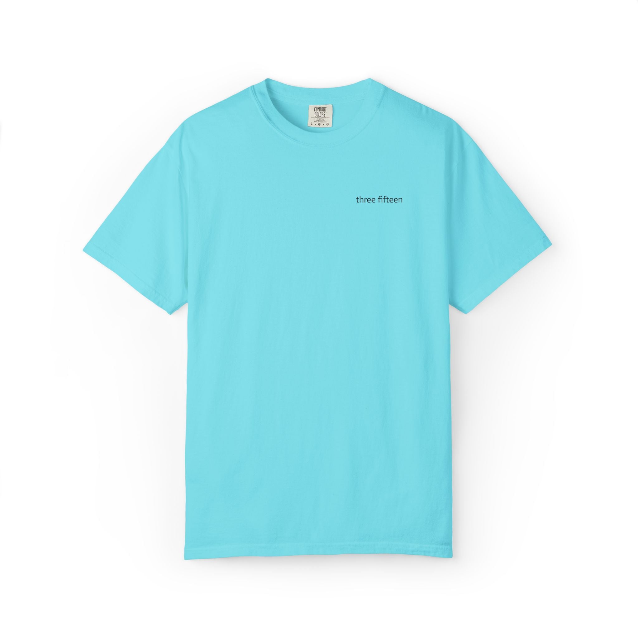 11 - Embroidered Three Fifteen Multi Color Minimalist '75' Chest Logo T-Shirt – Garment-Dyed White Casual Tee