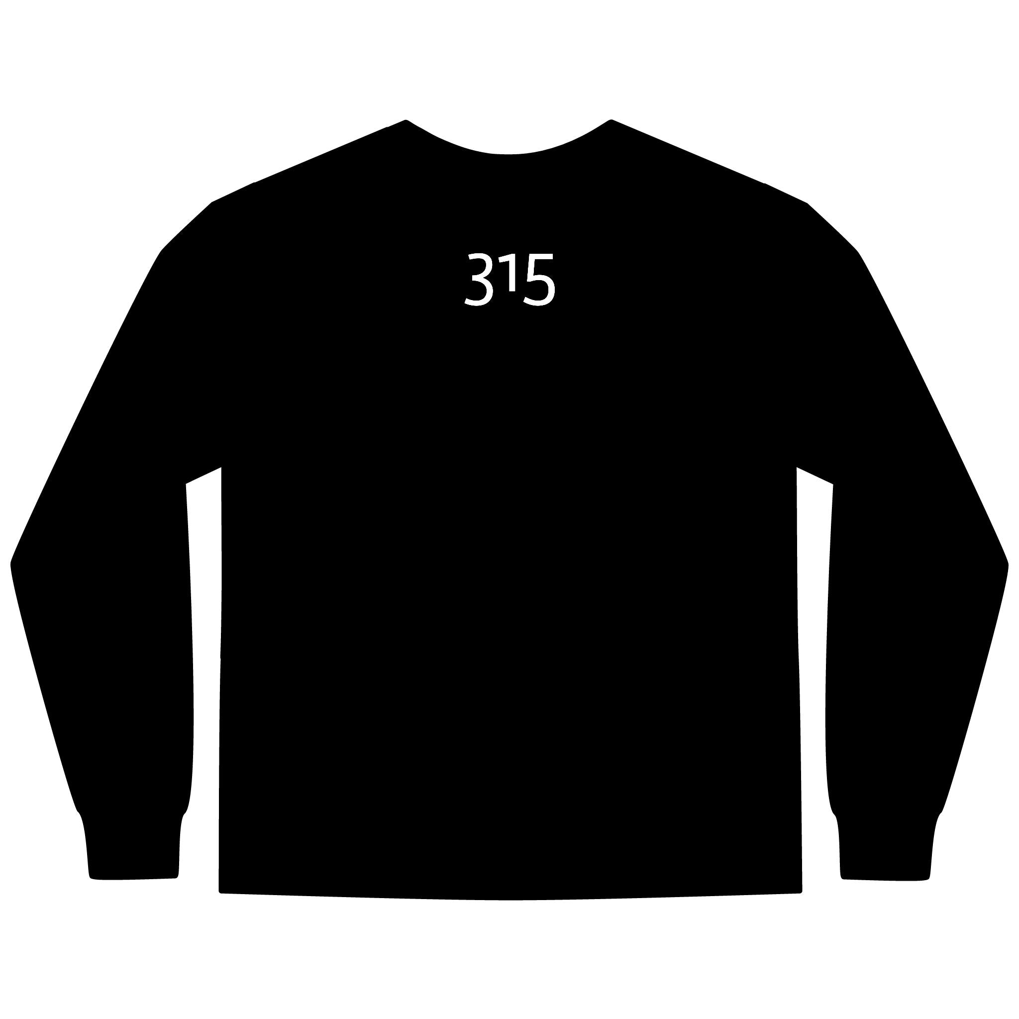 Multi Colors Hanes Garment-Dyed Long Sleeve T-Shirt with 315 Print