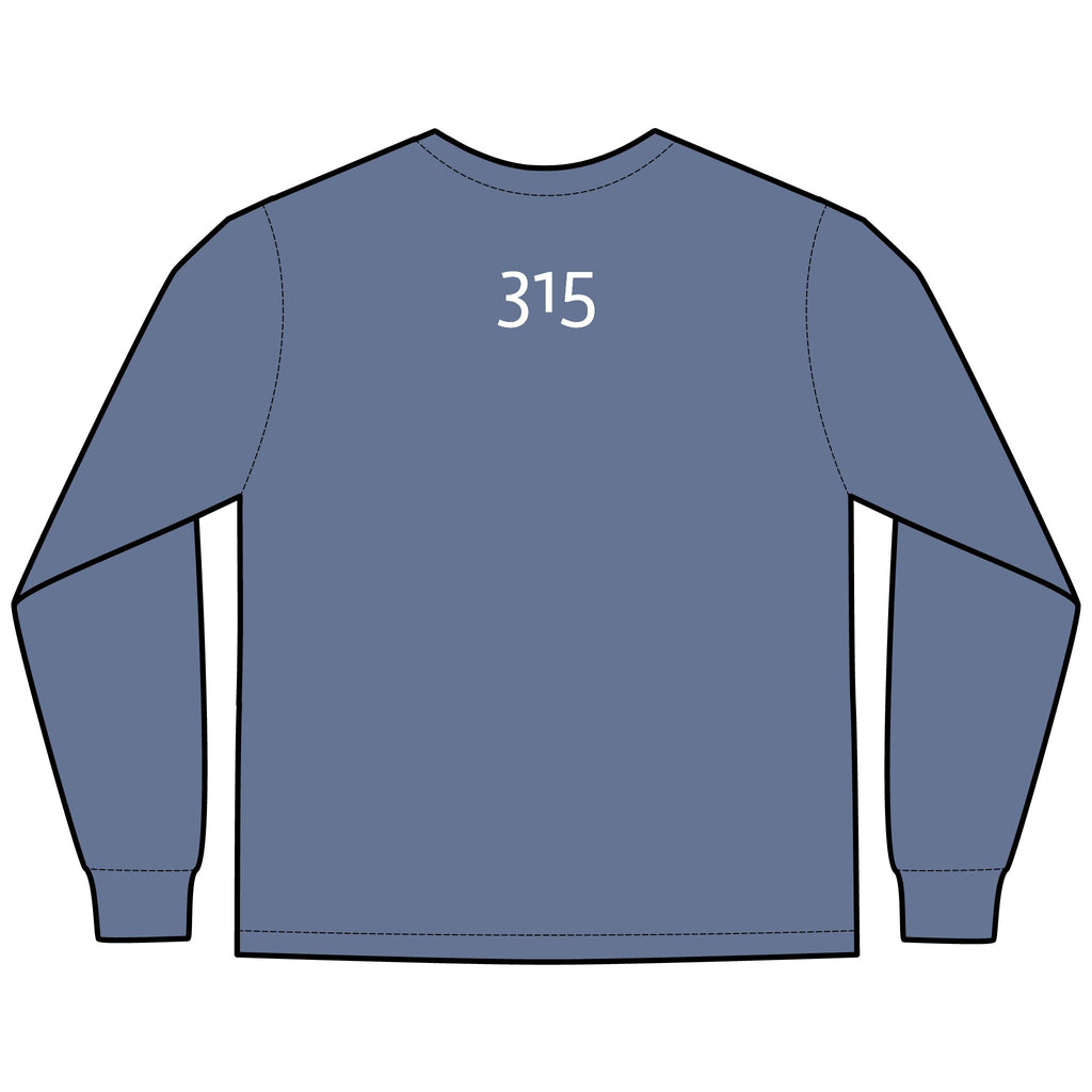 Multi Colors Hanes Garment-Dyed Long Sleeve T-Shirt with 315 Print