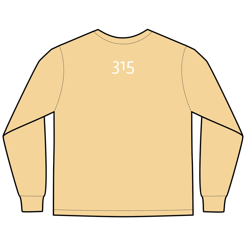 Multi Colors Hanes Garment-Dyed Long Sleeve T-Shirt with 315 Print