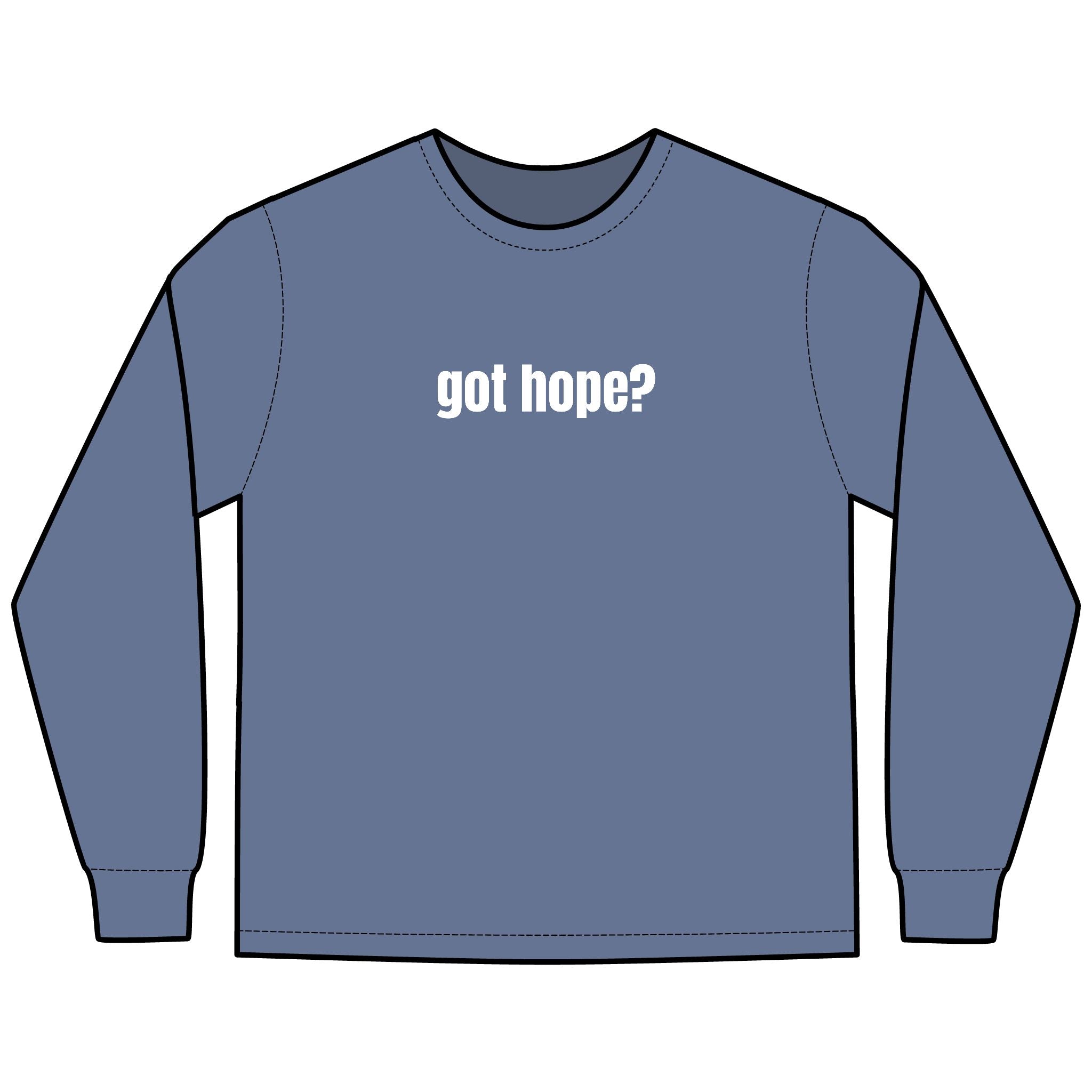 From the Inside Out Multi Colors Hanes Garment-Dyed Long Sleeve T-Shirt with 315 Print