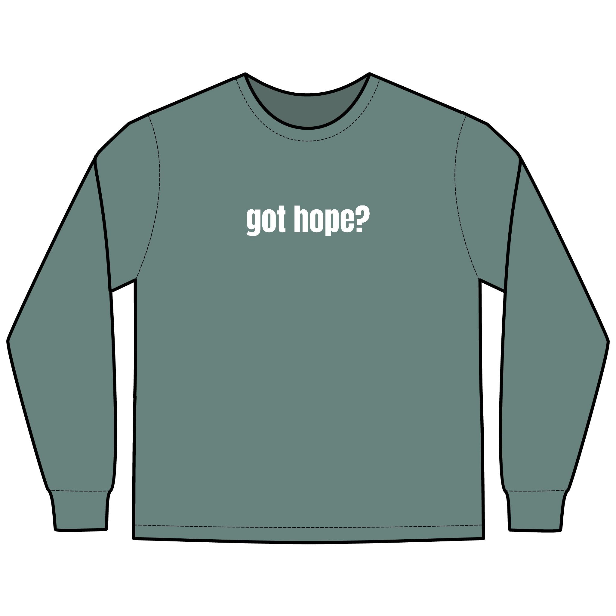 From the Inside Out Multi Colors Hanes Garment-Dyed Long Sleeve T-Shirt with 315 Print