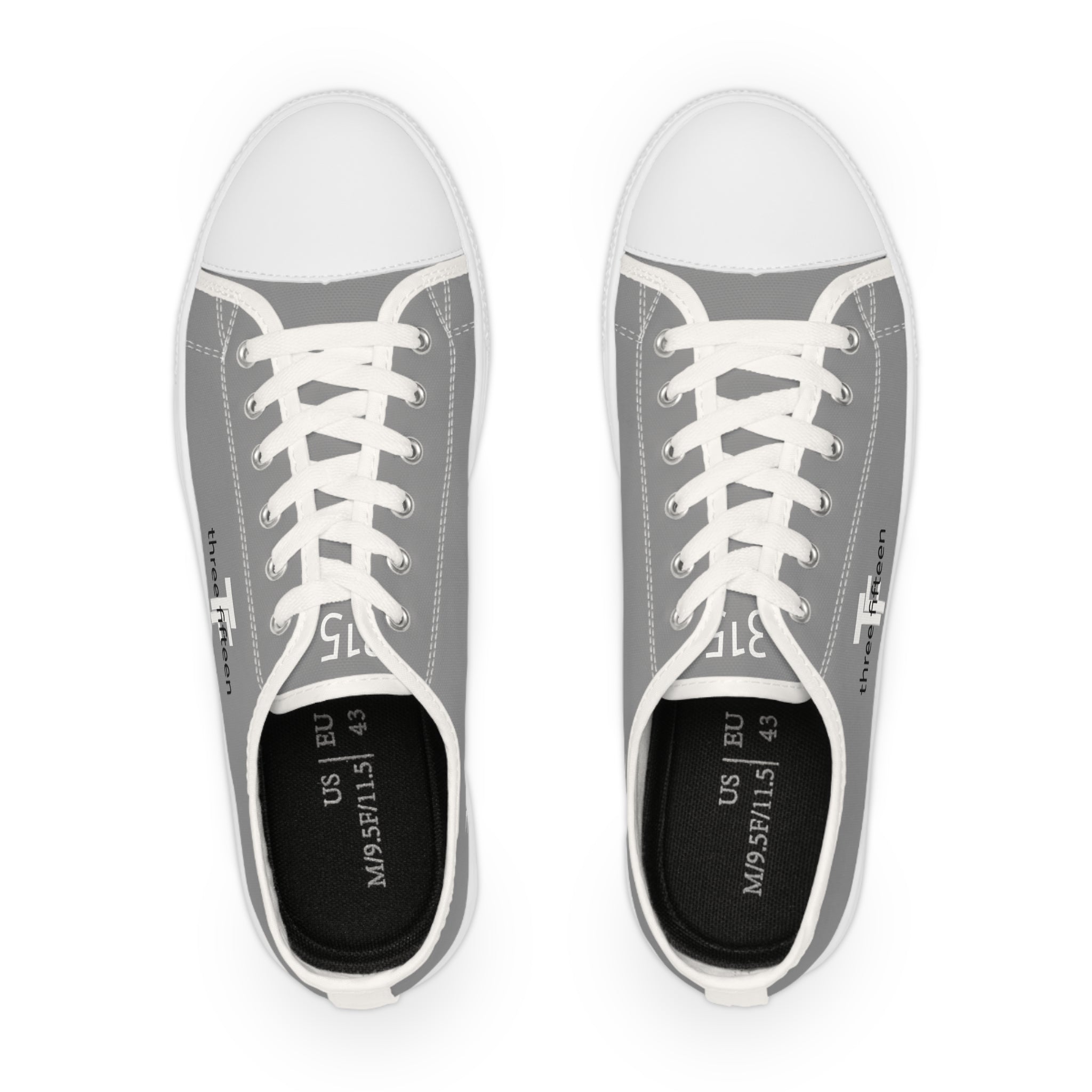 31 - Men's Low Top Sneakers TF — Minimal Grey Canvas Shoes with '315' Side Graphic
