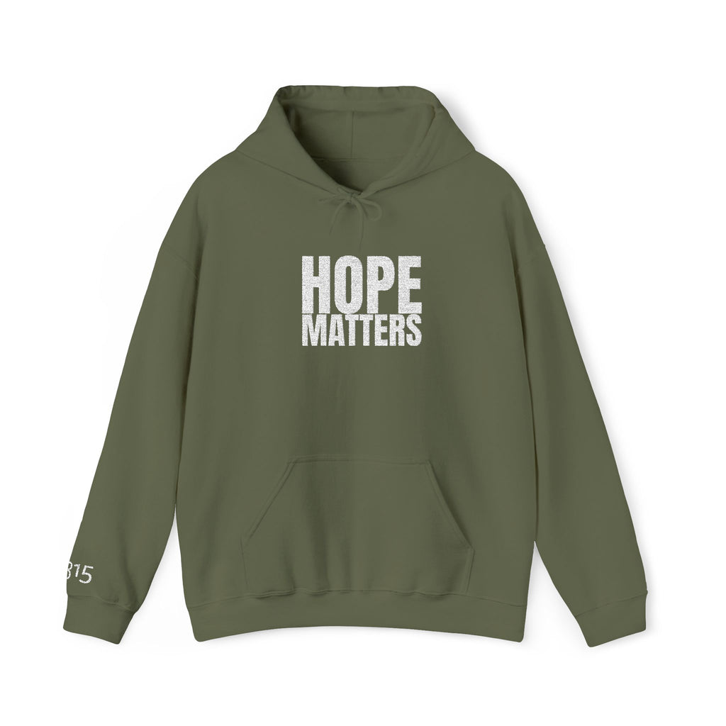 Multi Color - Hope Matters - Hoodie — Minimal Black Square Anchor Logo Pullover