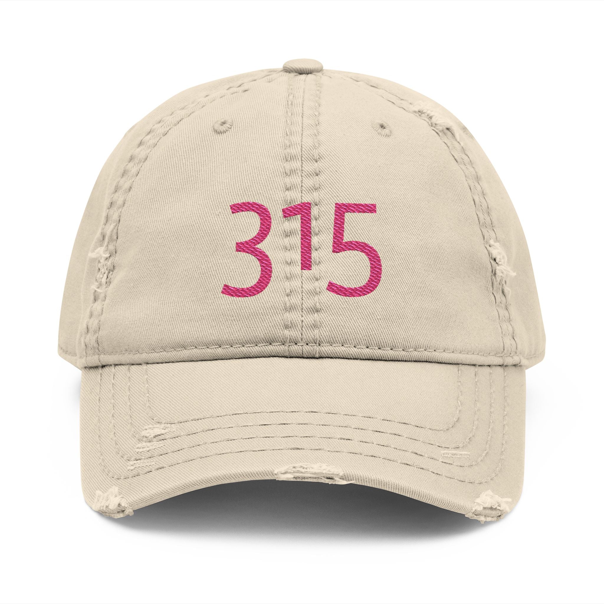 3 - Hat Distressed Embroidered Oversized 315 Dad Hat - Casual Chic Accessory