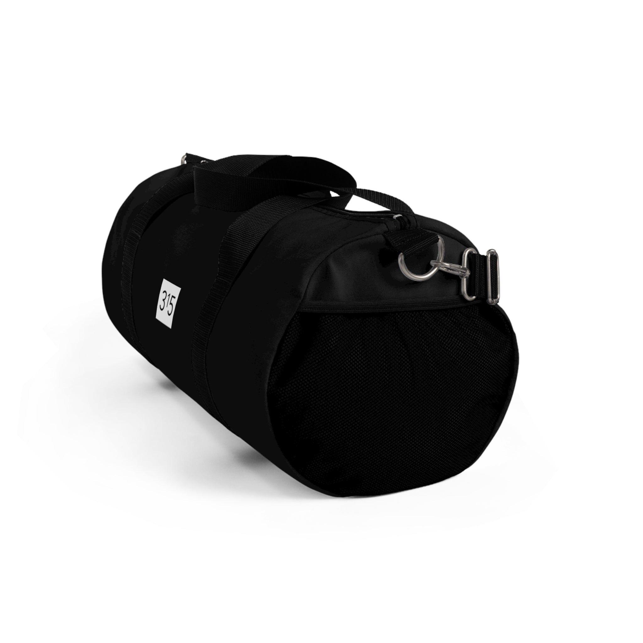 Minimalist '315' Black Duffel Bag — Travel & Gym Weekender