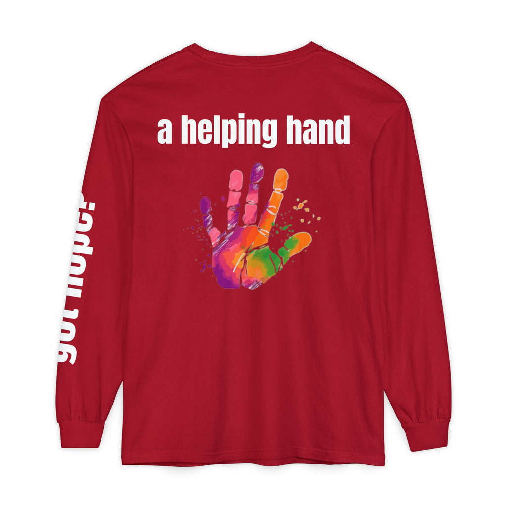 315 A Helping Hand Unisex Long Sleeve T-Shirt - Inspirational Casual Wear