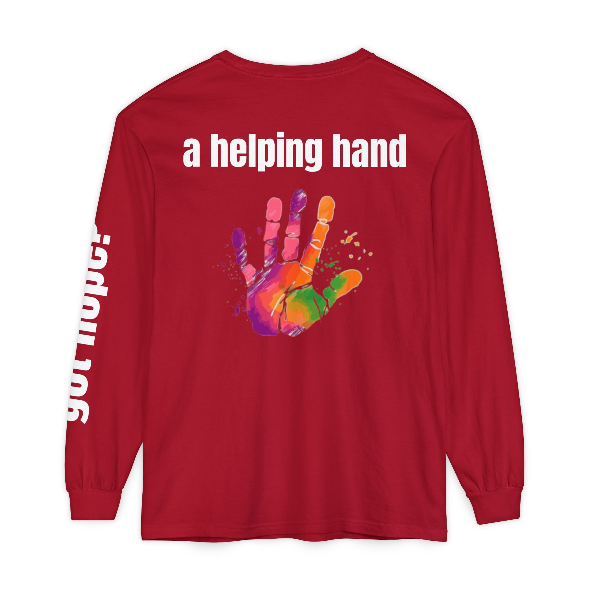 315 A Helping Hand Unisex Long Sleeve T-Shirt - Inspirational Casual Wear